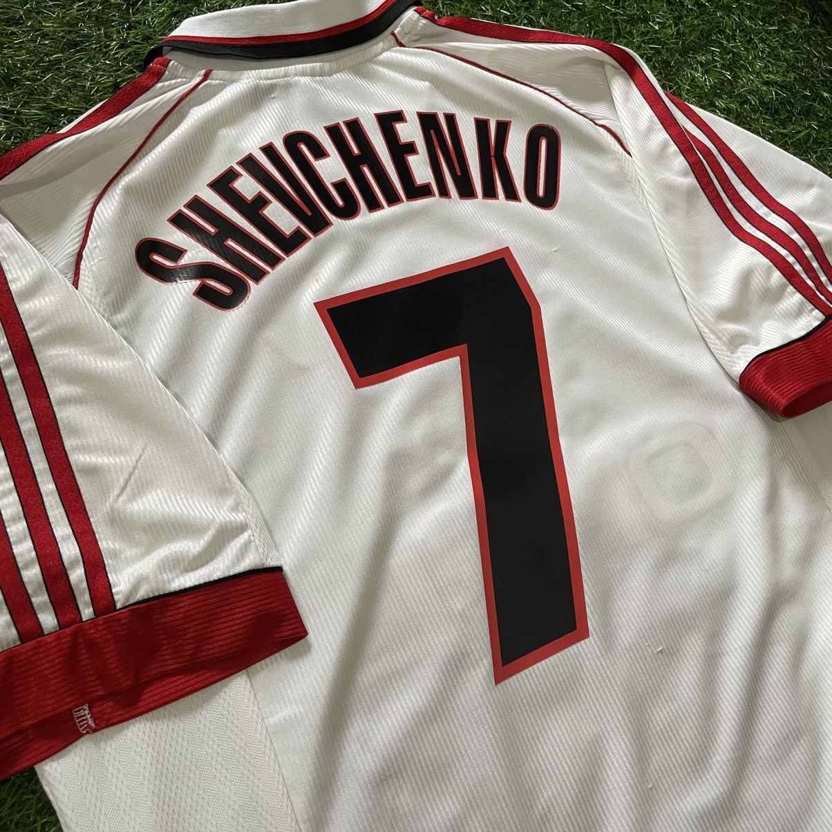 Adidas × Vintage Adidas Ac Milan Away 1998-99 Shevchenko #3 Soccer Jersey Size US L / EU 52-54 / 3 - 6 Thumbnail