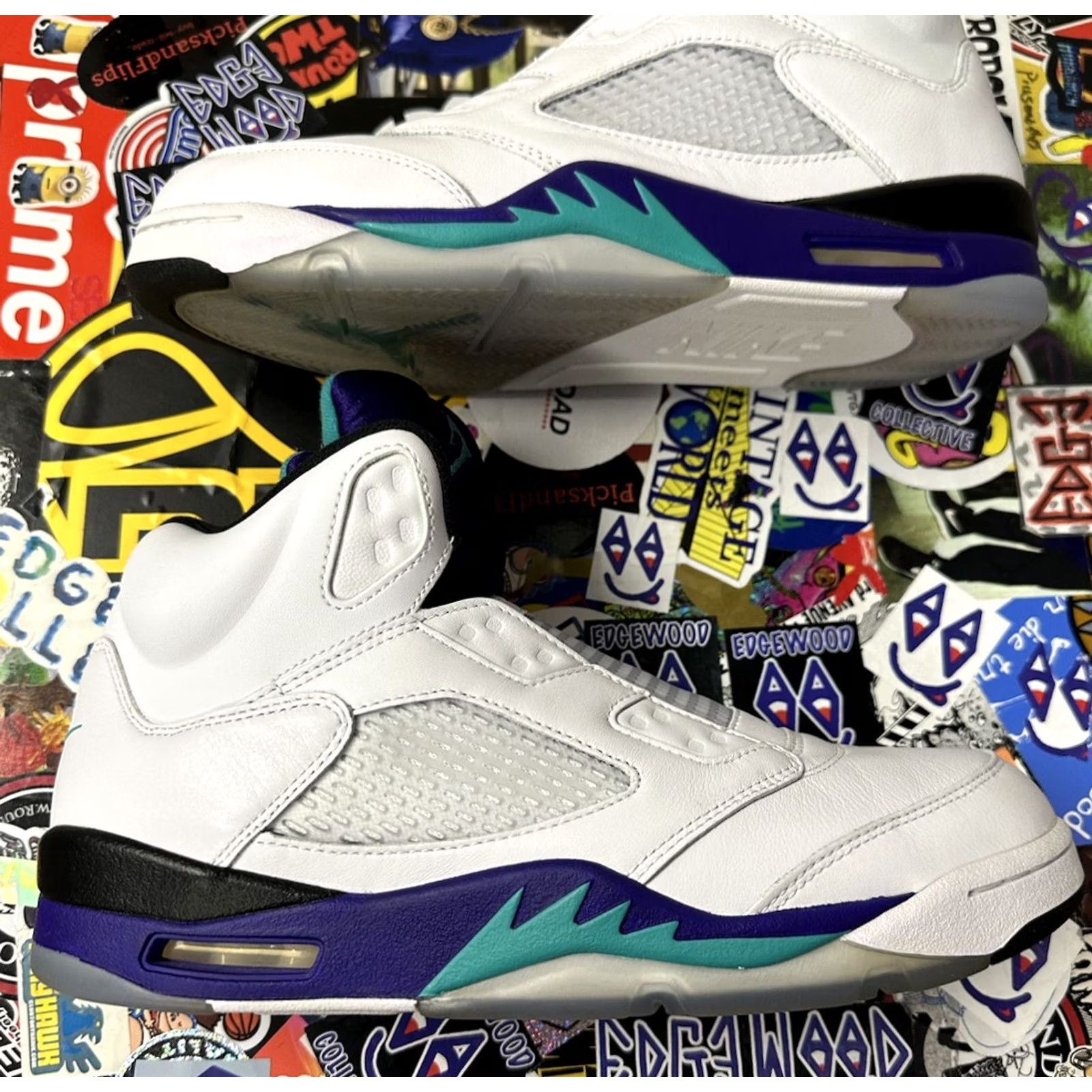 Jordan Brand Nike Air Jordan Retro 5 Fresh Prince NRG Men US 10 Purple Sneaker 2018 Athletic Shoes Mens Basketball Retro 90s Will Smith Jordan AV3919-135 Size US 11 / EU 44 - 4 Thumbnail