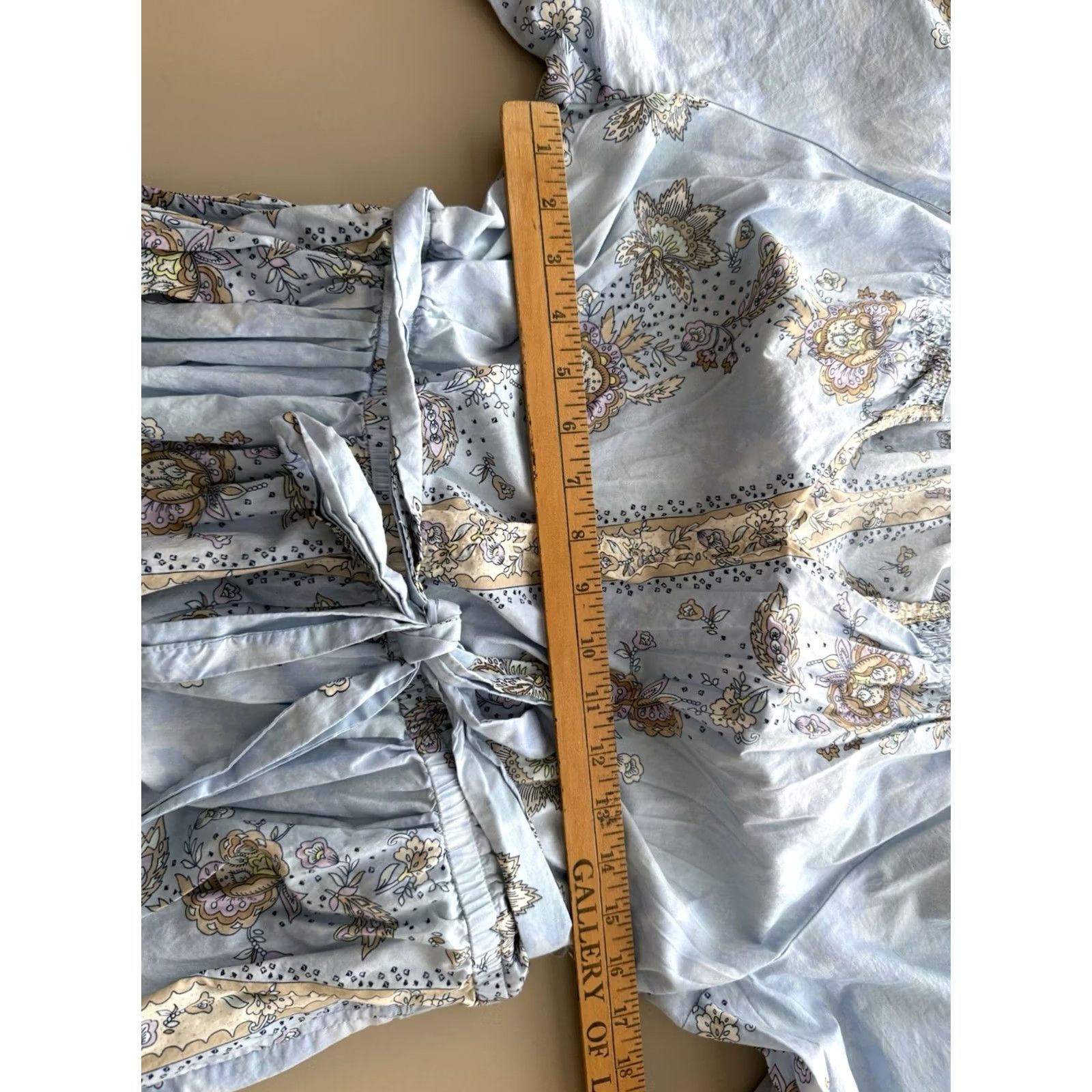 Vintage Lane Bryant Dress Floral Delicate Wrap Tie Midi Puff Sleeve Women 16 Blue Size XXL / US 16-18 / IT 52-54 - 4 Thumbnail