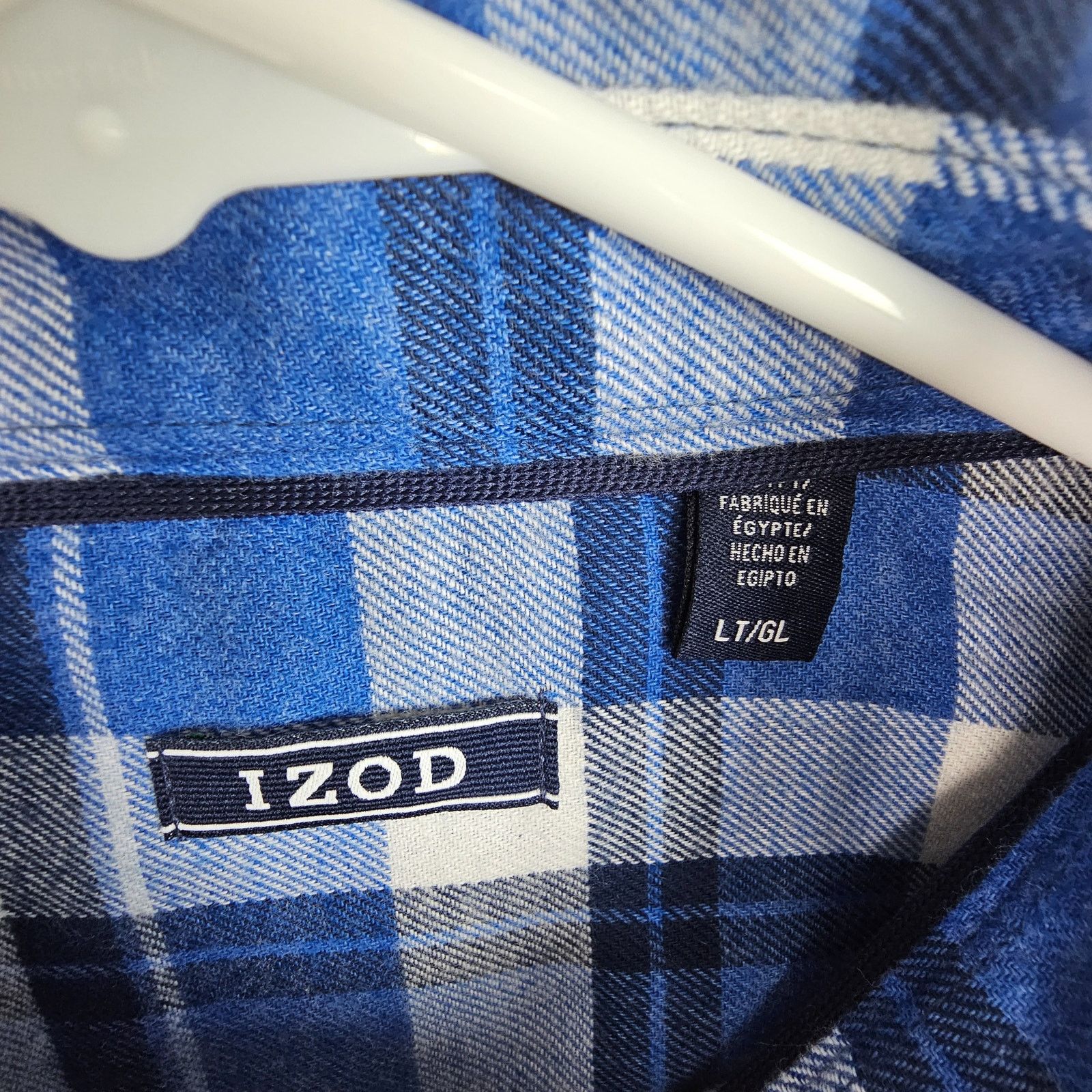 Izod IZOD Mens Flannel Shirt Plaid Size LT Button Down Wicking Size US L / EU 52-54 / 3 - 6 Thumbnail