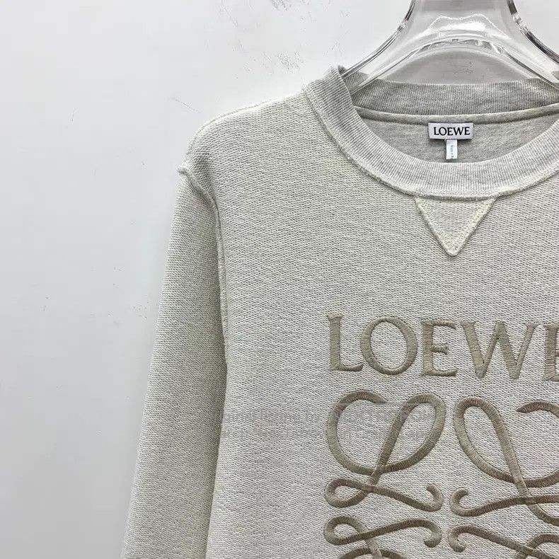 Loewe Loewe Gray logo embroidered cotton round neck long-sleeved Size S / US 4 / IT 40 - 3 Thumbnail