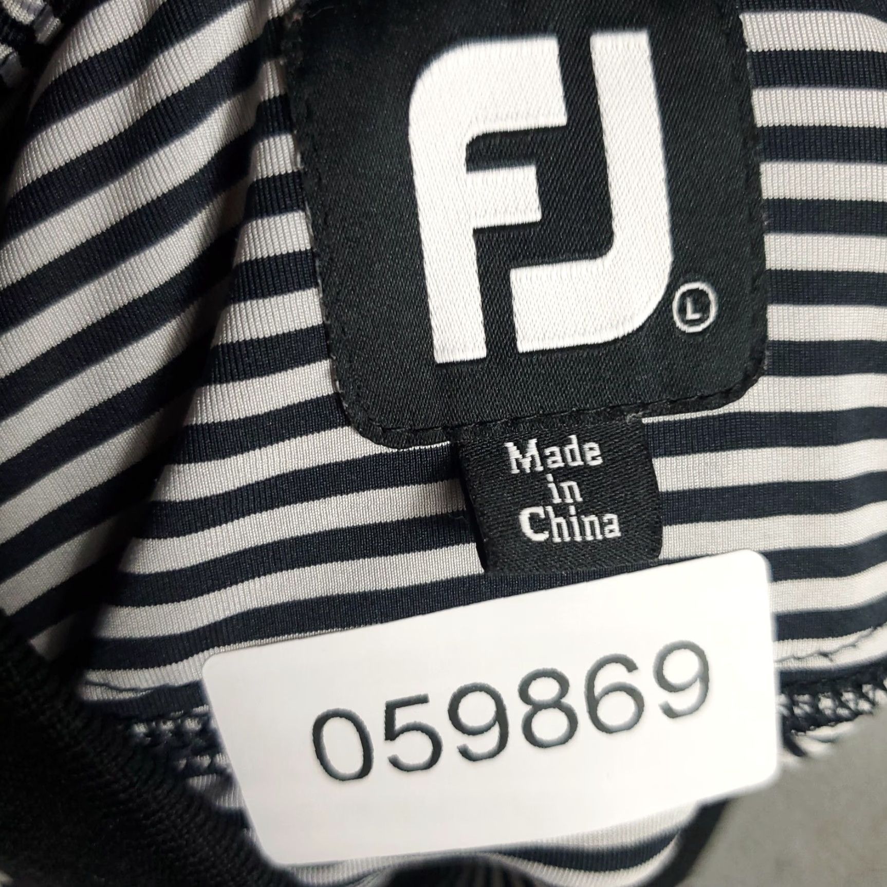 Footjoy FJ Polo Shirt Mens Size L Gray Black Striped Short Sleeve Casual Golf Polo Shirt Size US L / EU 52-54 / 3 - 6 Thumbnail