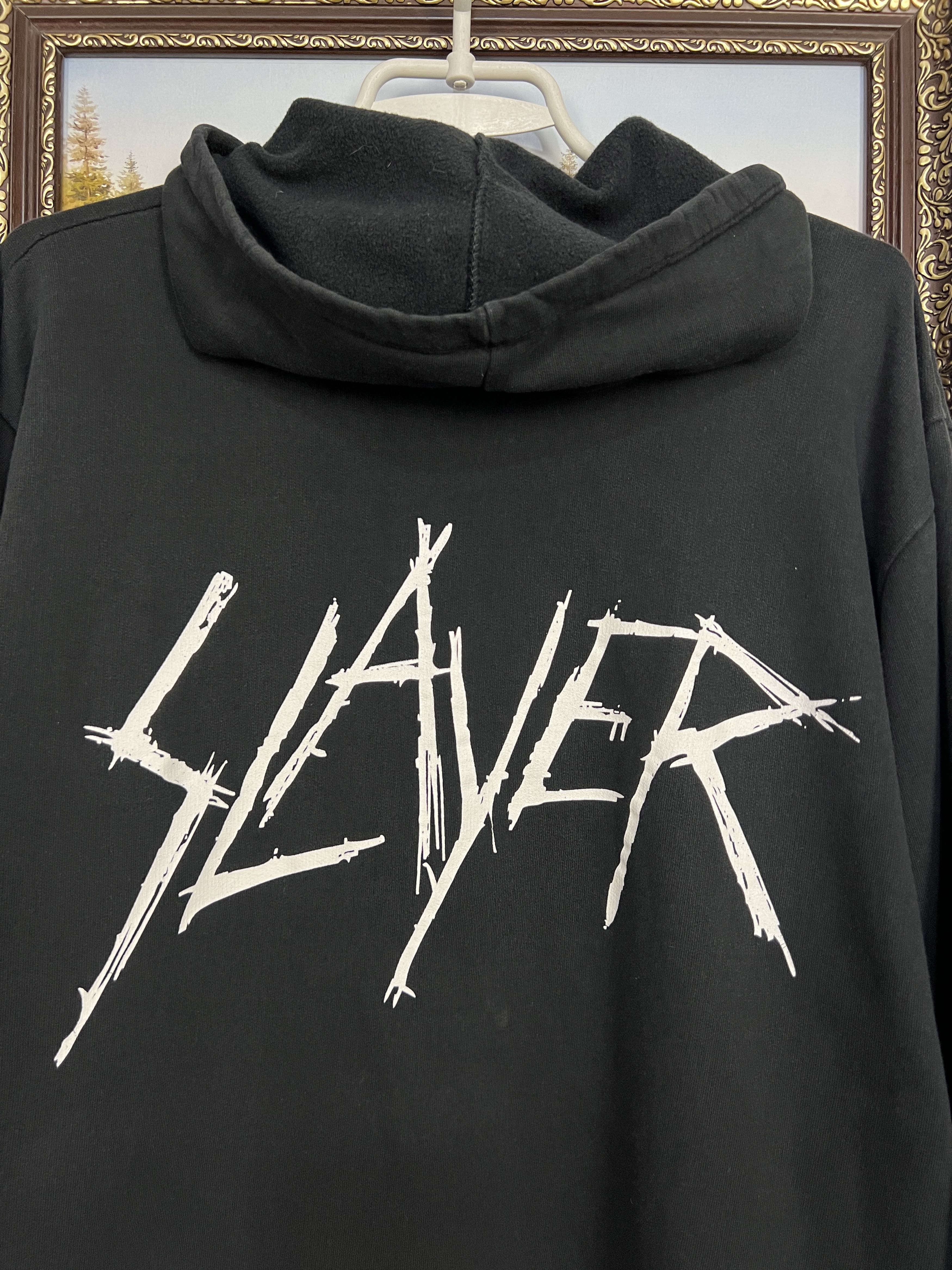 Vintage Vintage Slayer Over Print Hoodie Jacket Band Black Size US L / EU 52-54 / 3 - 10 Thumbnail