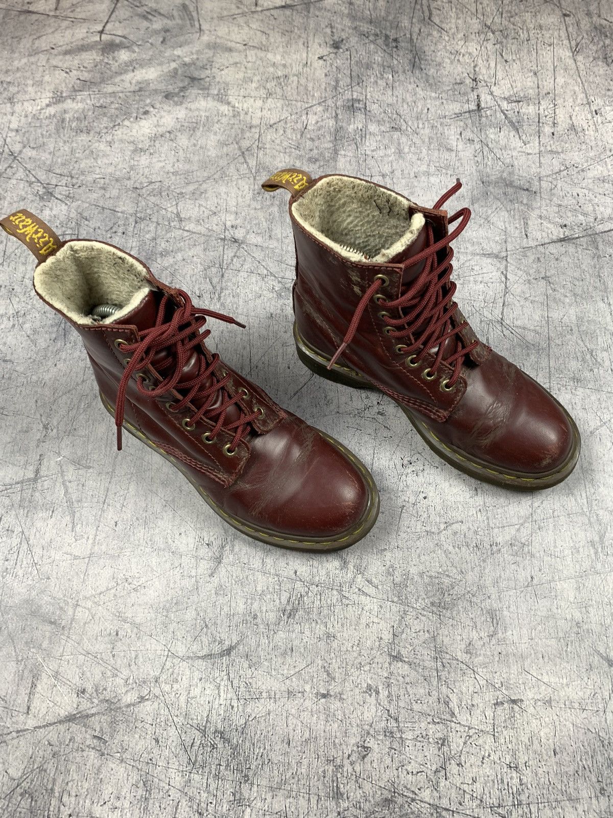 Mens fashion burgundy doc martens