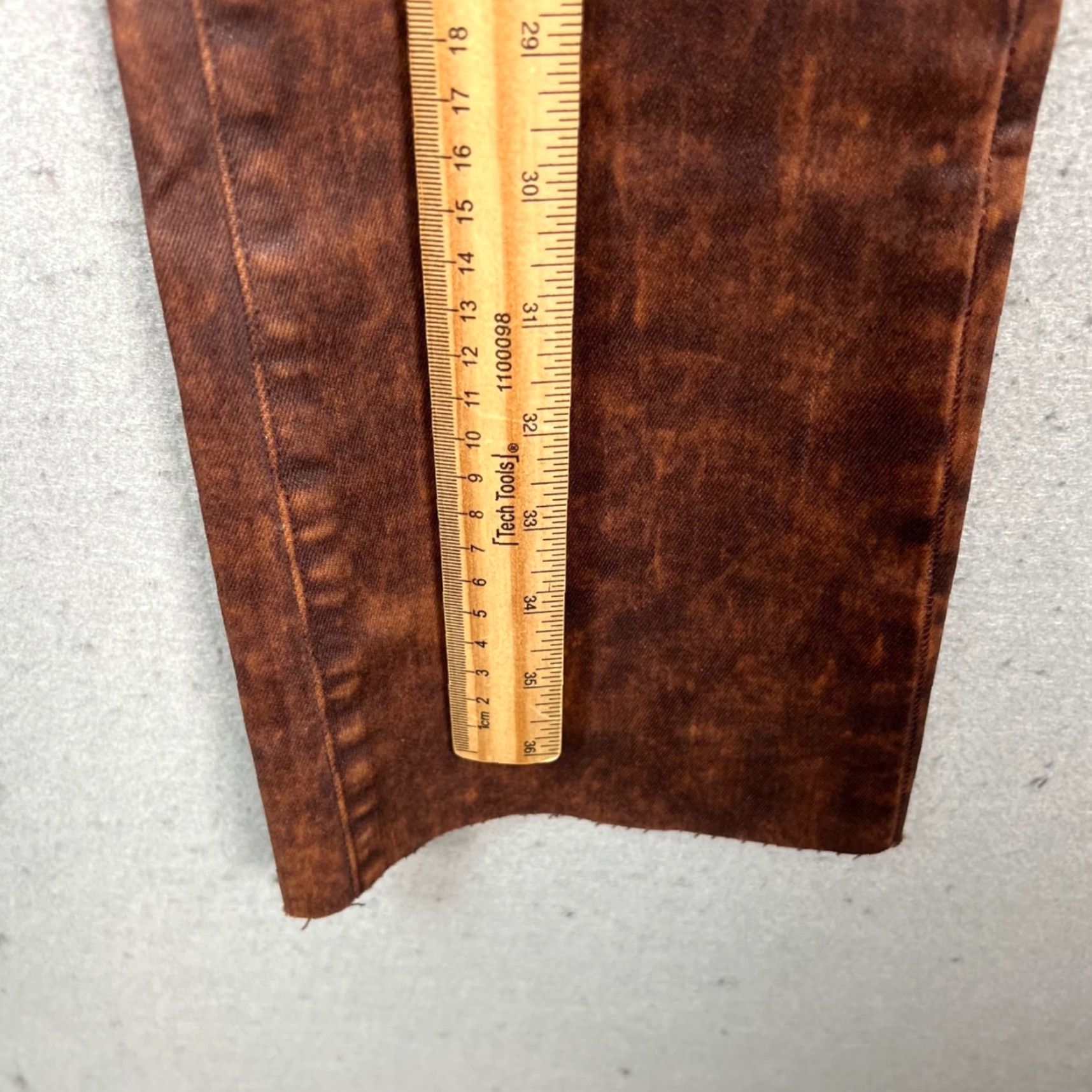 L'AGENCE VINTAGE L'AGENCE Jeans Flared Womens 23 Brown Faux Leather Distressed Look 5-Pocket Denim Size 40" / US 18 - 7 Thumbnail