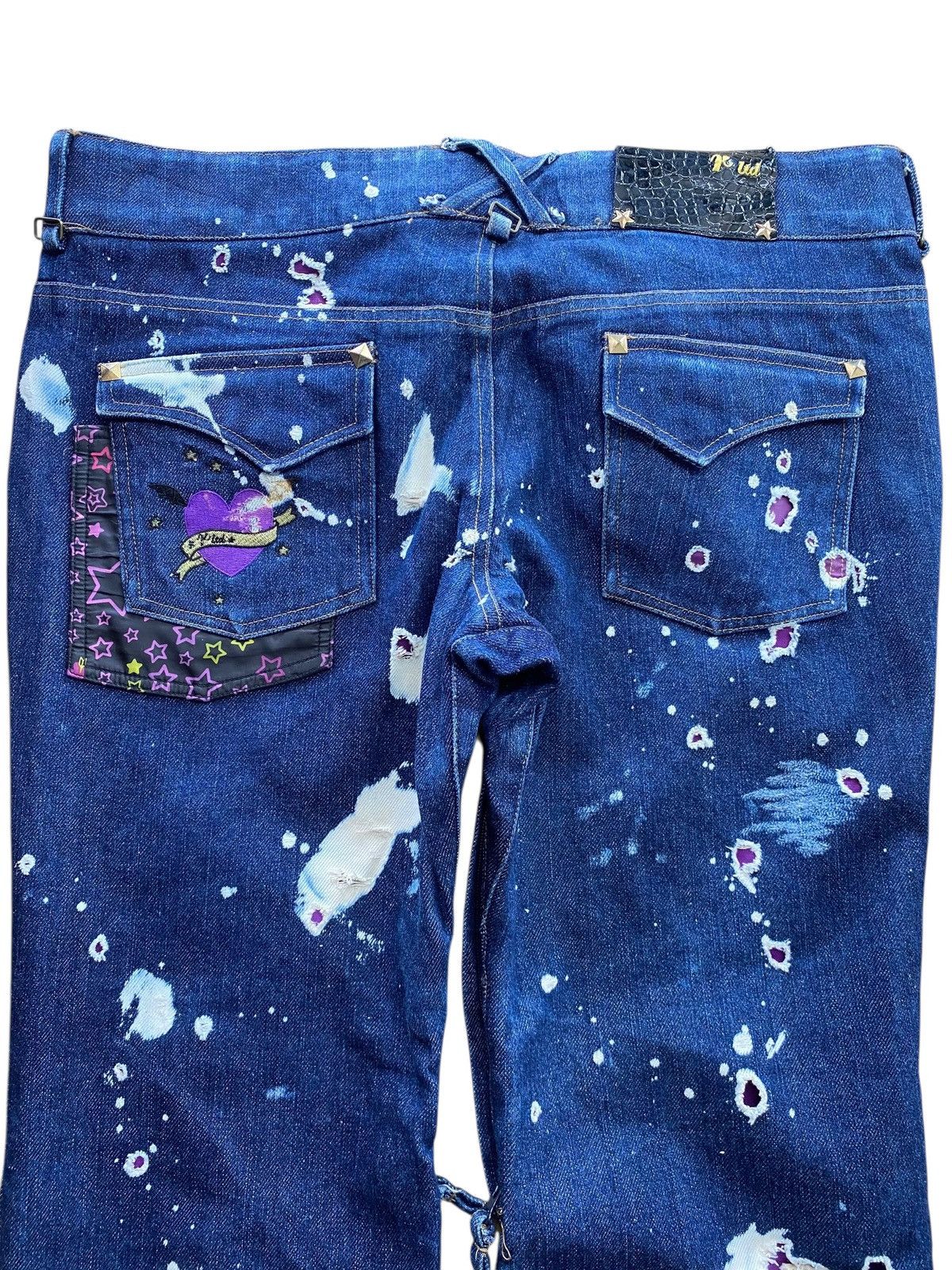 Japanese Brand Japanese Brand Paint Splatter Style Flare Denim Size US 36 / EU 52 - 4 Thumbnail