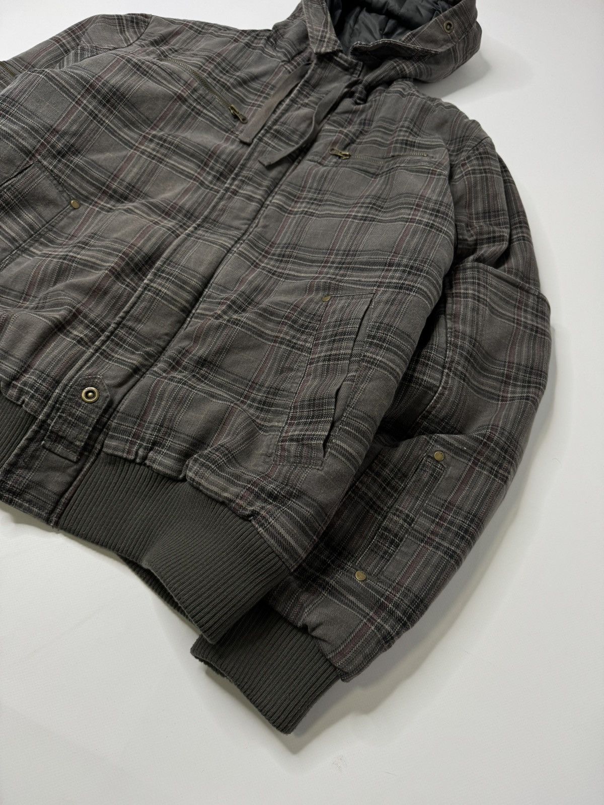 If Six Was Nine Vintage avant garde khaki checked jacket active sk8 00s y2k Size US XL / EU 56 / 4 - 4 Thumbnail