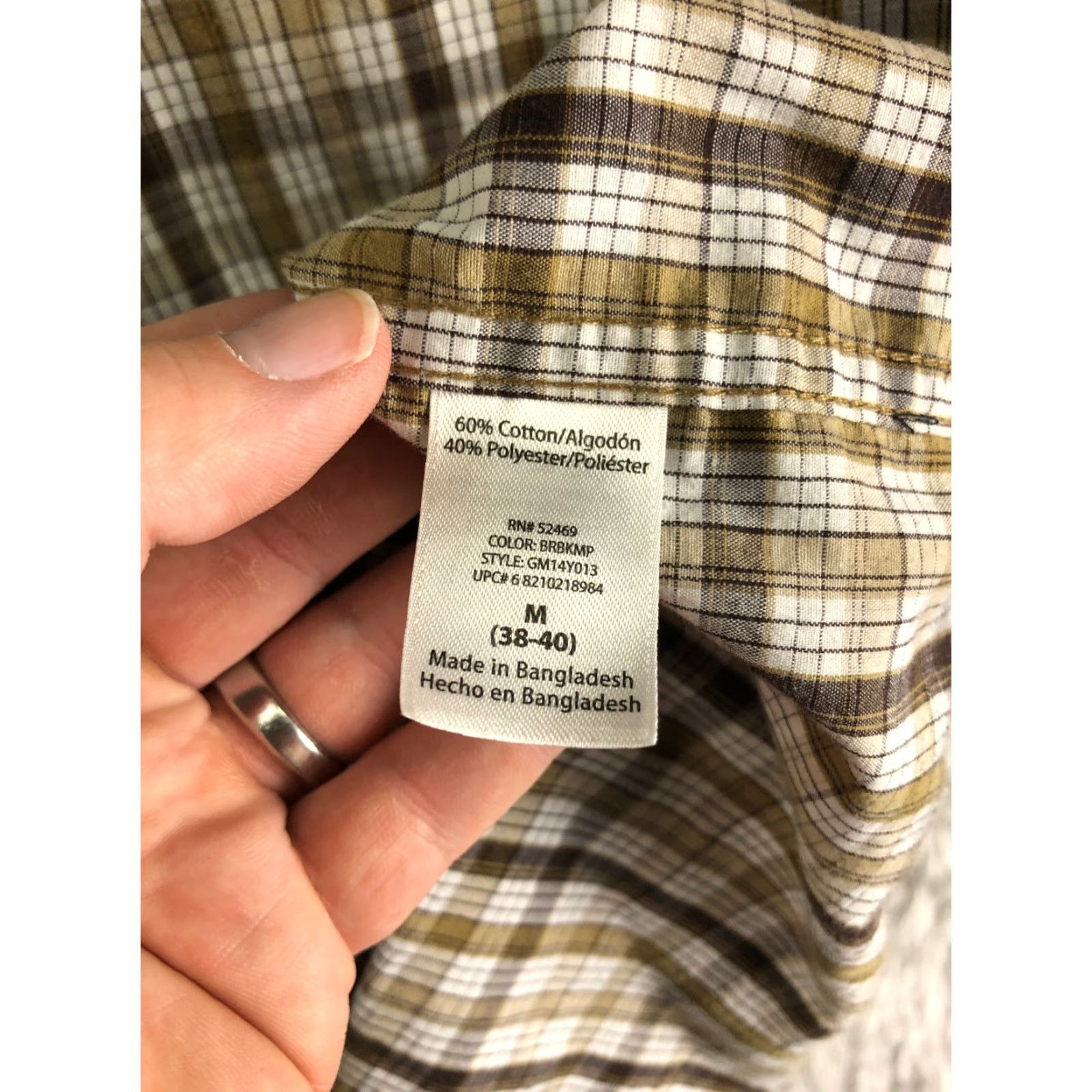George George Shirt Mens M Brown Plaid Short Sleeve Button-Down Collar Shirt Size US M / EU 48-50 / 2 - 5 Thumbnail