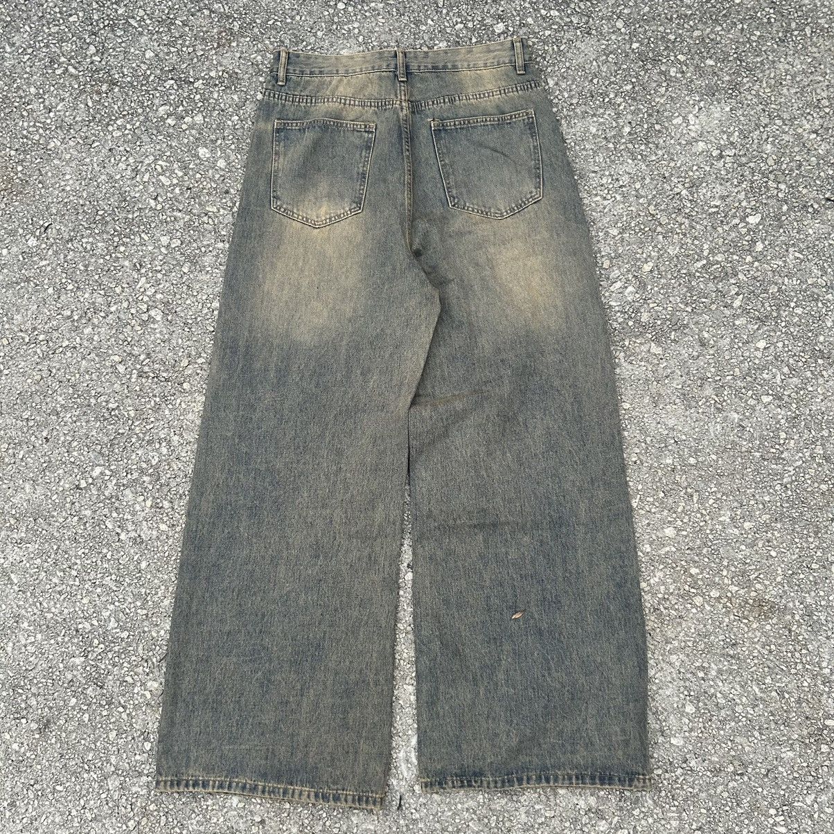Sand washed denim