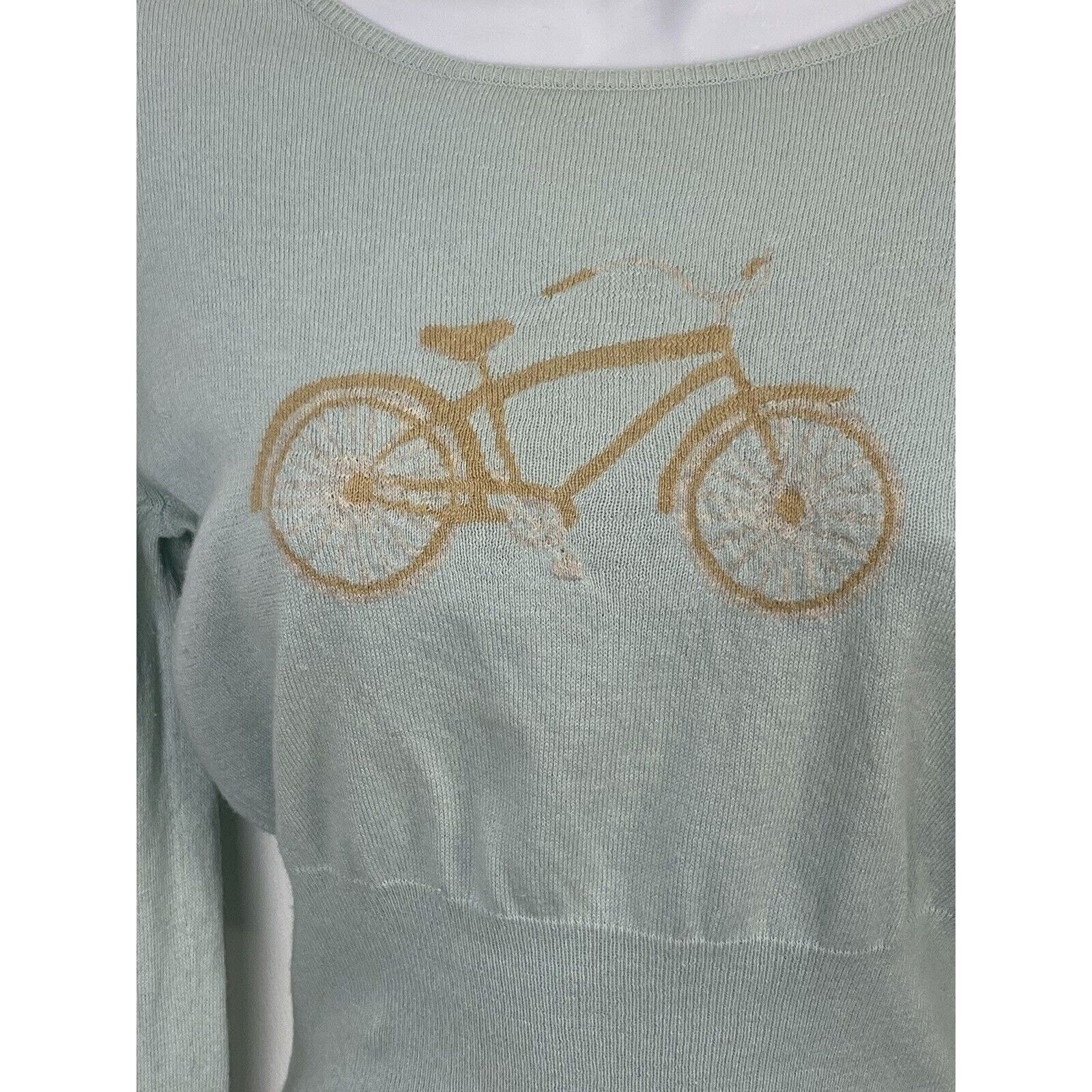 Cynthia Rowley Cynthia Rowley Sample Sweater Blue Bicycle Bike Long Sleeve Size S / US 4 / IT 40 - 4 Thumbnail