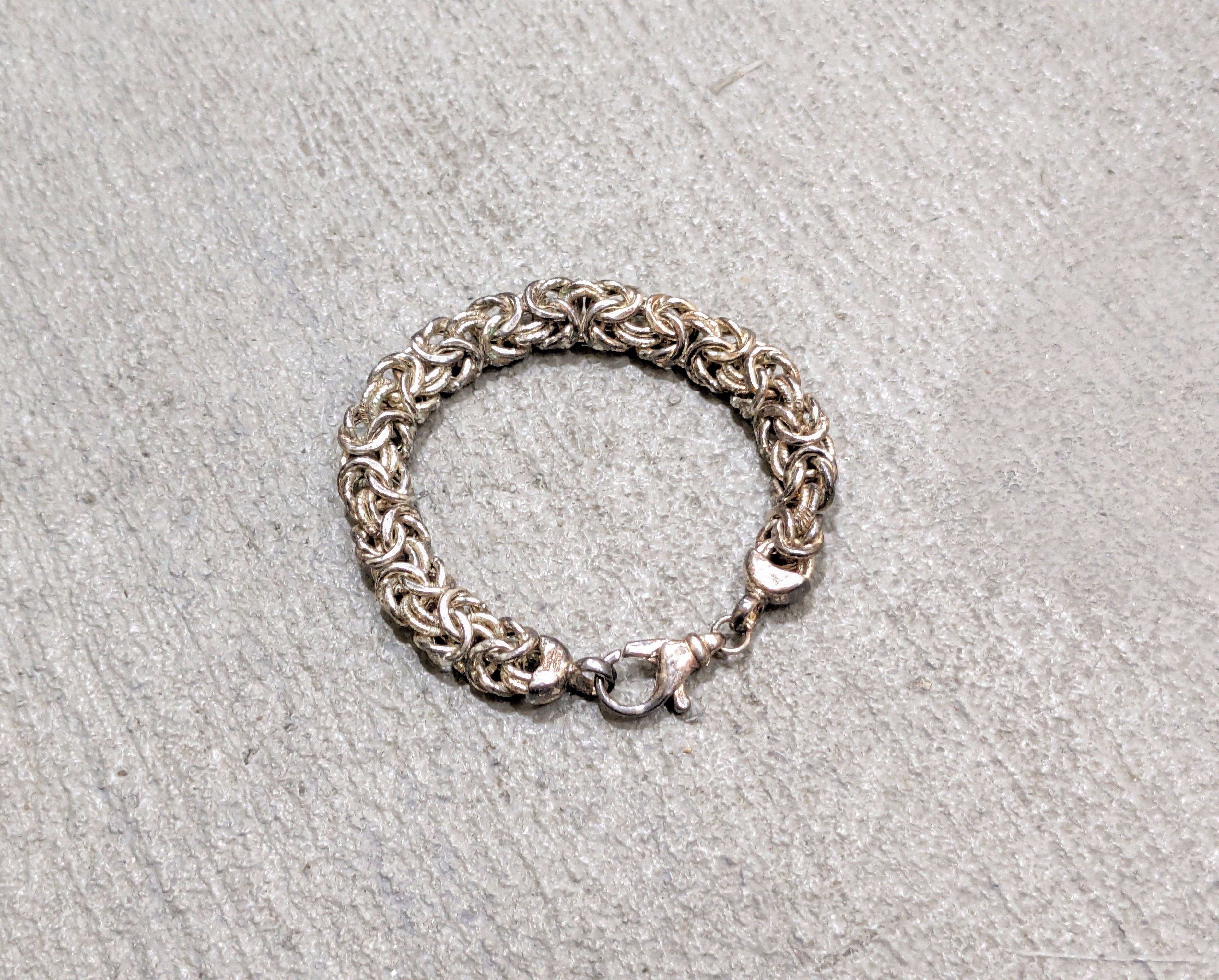 Other Vintage Sterling Silver Bracelet Byzantine 7" Link 90s Italy Size ONE SIZE - 1 Thumbnail