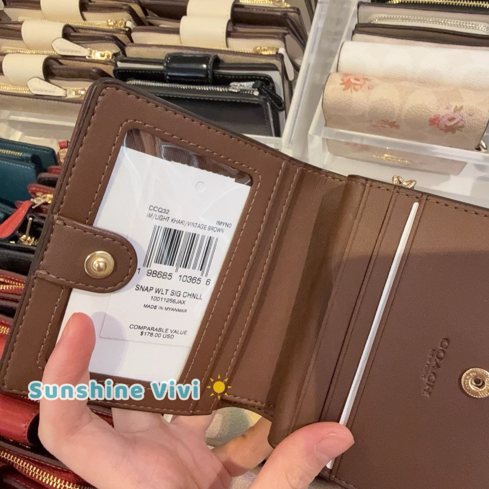 Coach NWT Coach Snap Wallet Chenille CCQ32 Vintage Brown Size ONE SIZE - 5 Thumbnail
