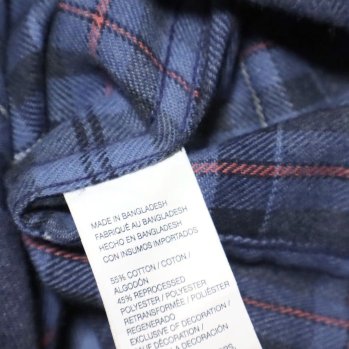 Izod Izod Stratton Flannel Cotton Blend Plaid Long Sleeve Button Down Shirt Blue Men's LT Size US L / EU 52-54 / 3 - 6 Thumbnail