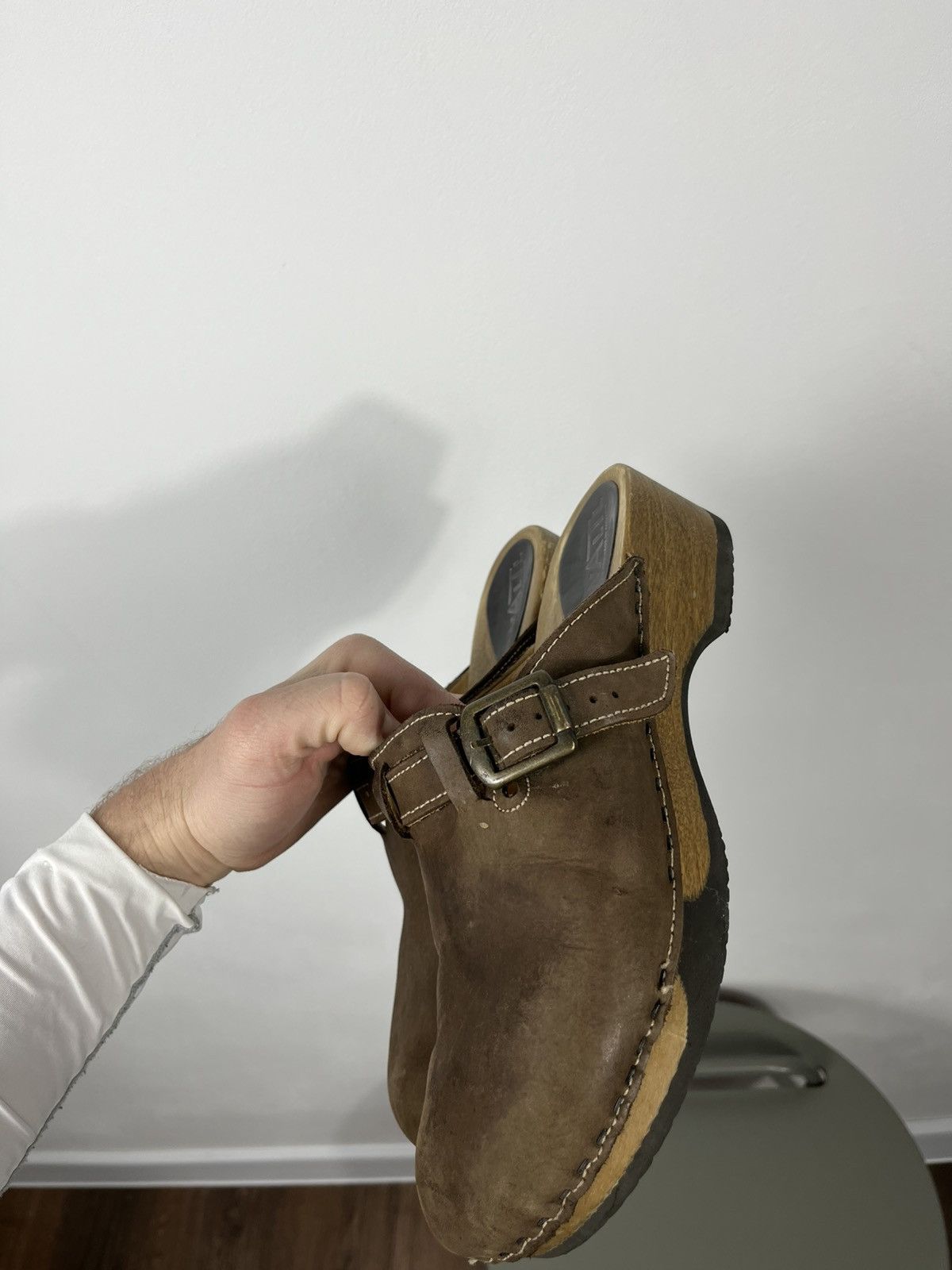 Other Leather Wooden Sole Clogs Buckle Shoes EU 42.5 US 9.5 Size US 9.5 / EU 42-43 - 13 Thumbnail