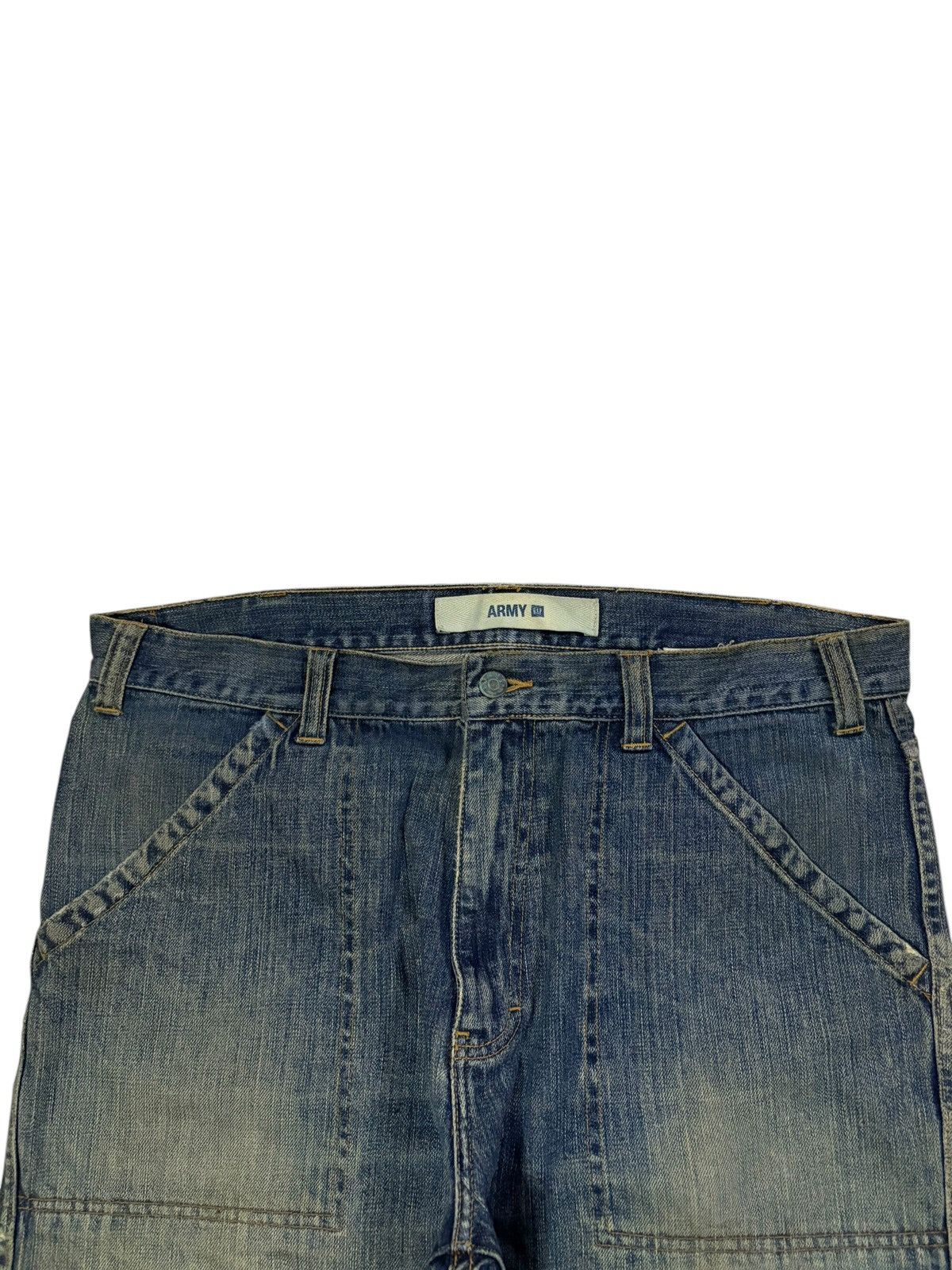 Gap Vintage Gap Army Baker Fatigue Mud Wash Distress Baggy Jeans Size US 38 / EU 54 - 4 Thumbnail