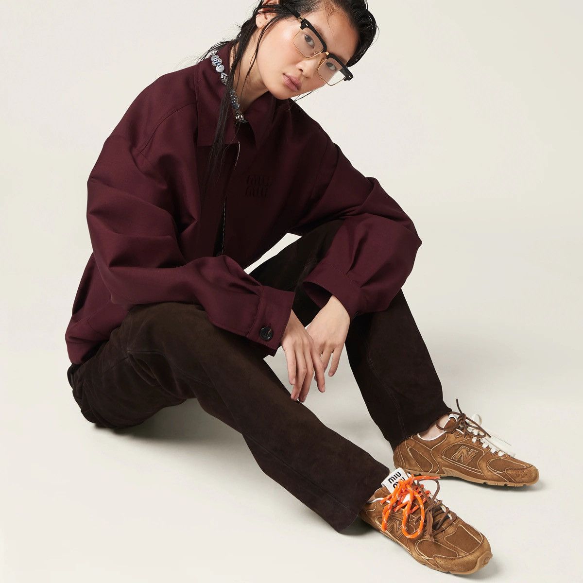 Miu Miu × New Balance New Balance X Miu Miu 530 SL Suede Sneakers Cinnamon Brown Size US 12 / IT 42 - 20 Thumbnail