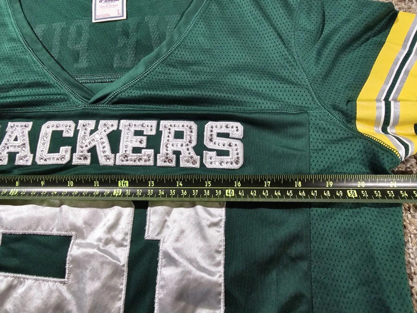 Designer Victoria’s Secret Pink Fifth & Ocean Green Packers Jersey L Size ONE SIZE - 6 Thumbnail