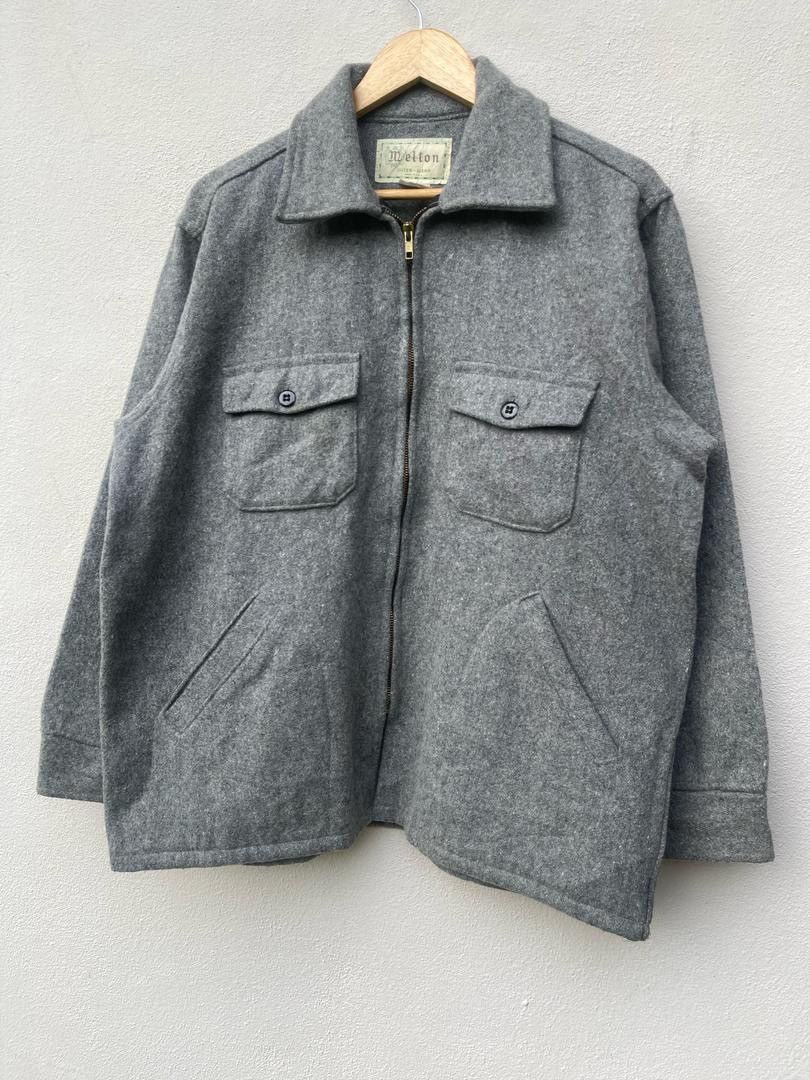 Vintage Melton Wool Zipper Jacket Size US L / EU 52-54 / 3 - 2 Thumbnail