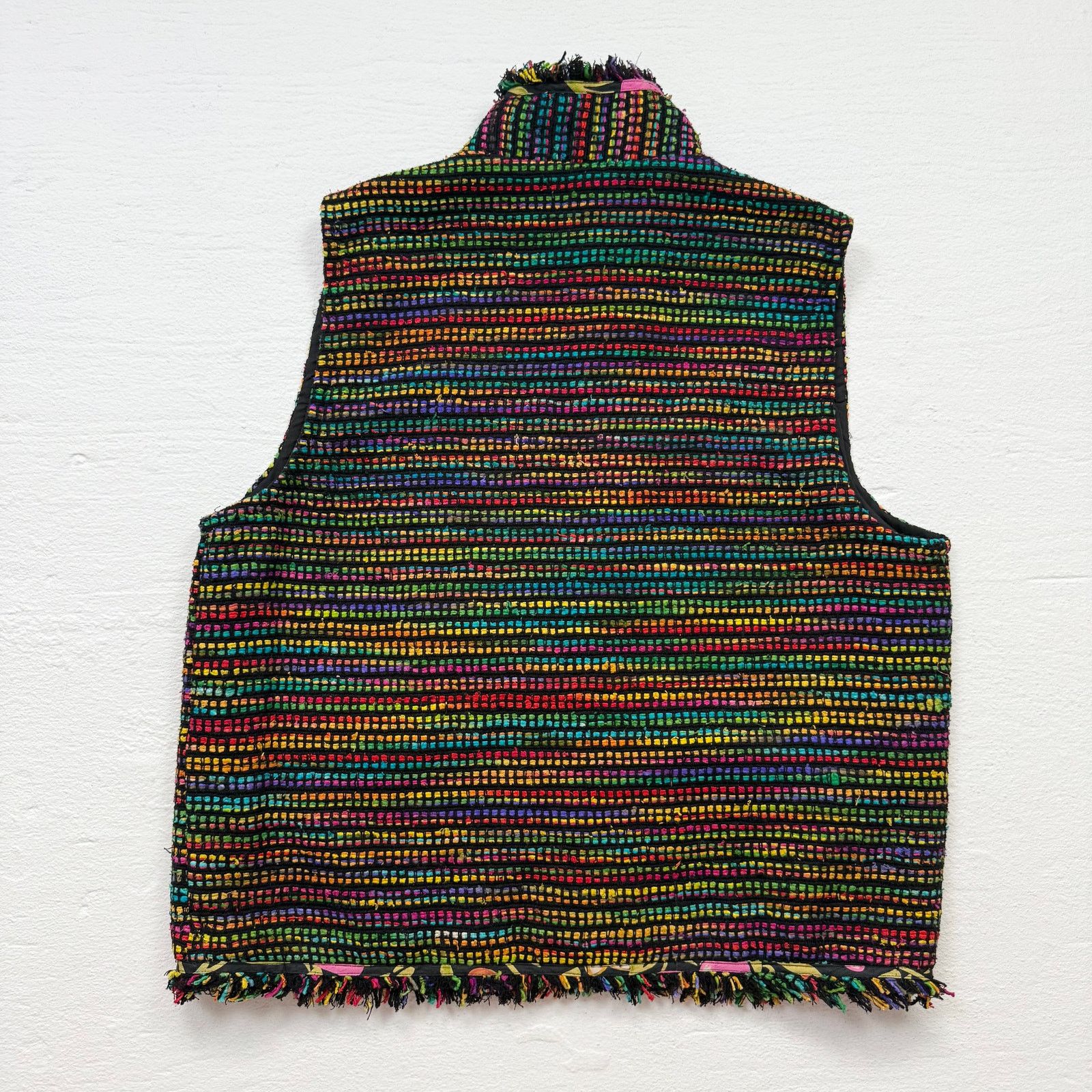 Chicos Vintage Chico’s Silk Fringe Trim Open Front Vest, Size 1 (M) Size M / US 6-8 / IT 42-44 - 5 Thumbnail