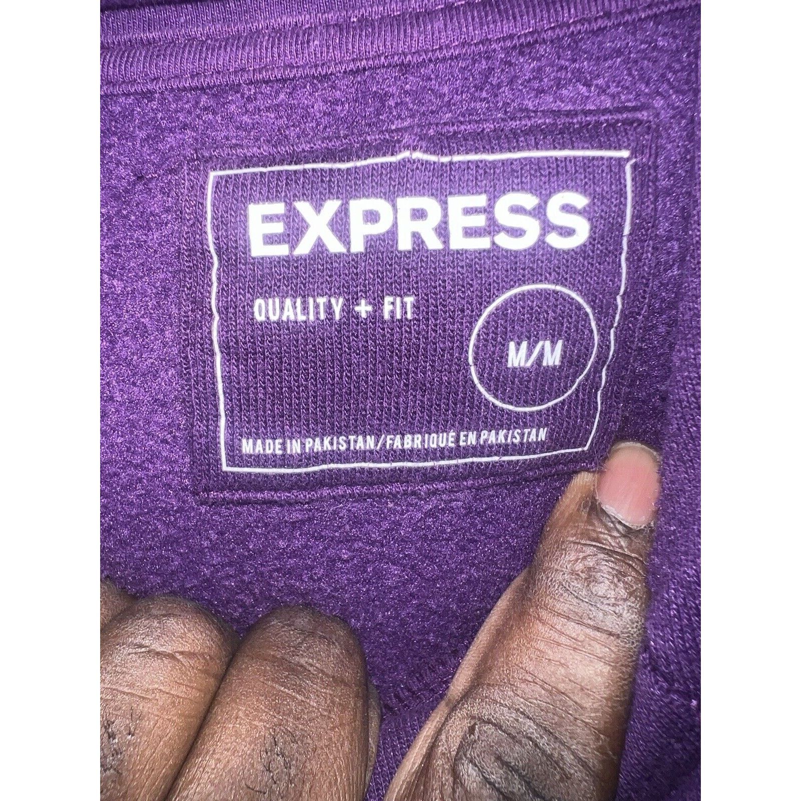 Express Express Fleece Sweatshirt Men’s Medium Purple Hooded Sweater Size US M / EU 48-50 / 2 - 3 Thumbnail