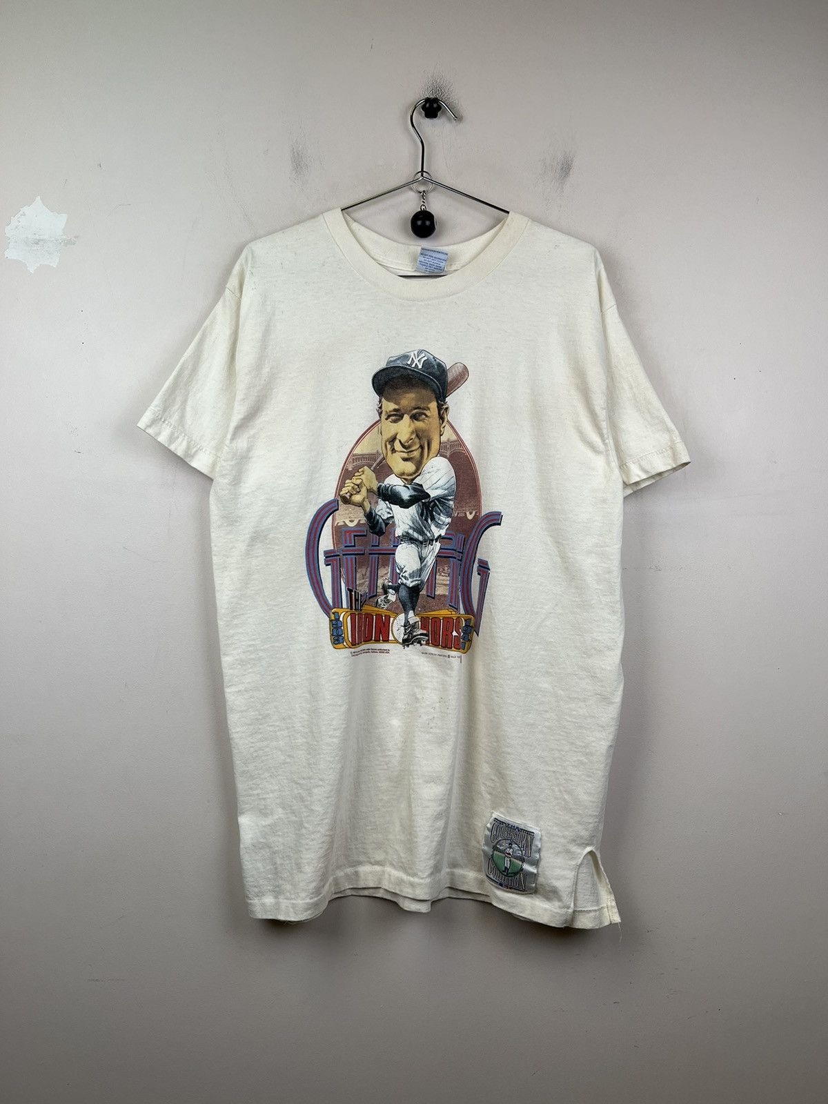 Vintage Vintage New York Yankees Lou Gehrig Creme Iron Horse 80s Size US XL / EU 56 / 4 - 1 Thumbnail