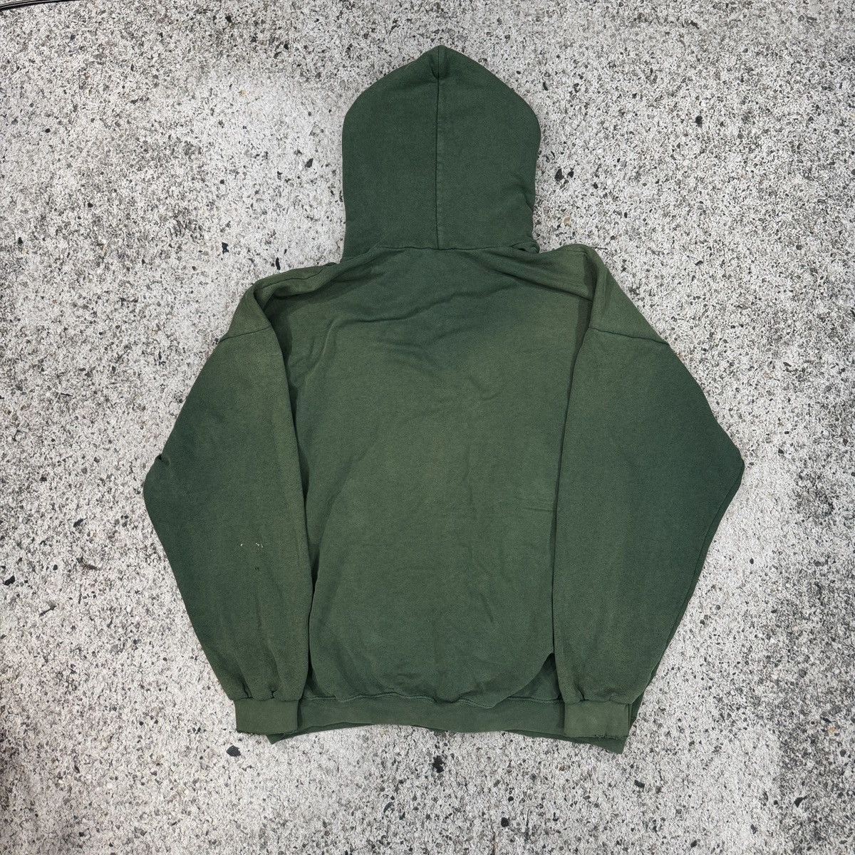 Vintage 90s Oversized Thrashed Faded Green Zip Up Hoodie ERD Grunge Size US XL / EU 56 / 4 - 2 Thumbnail