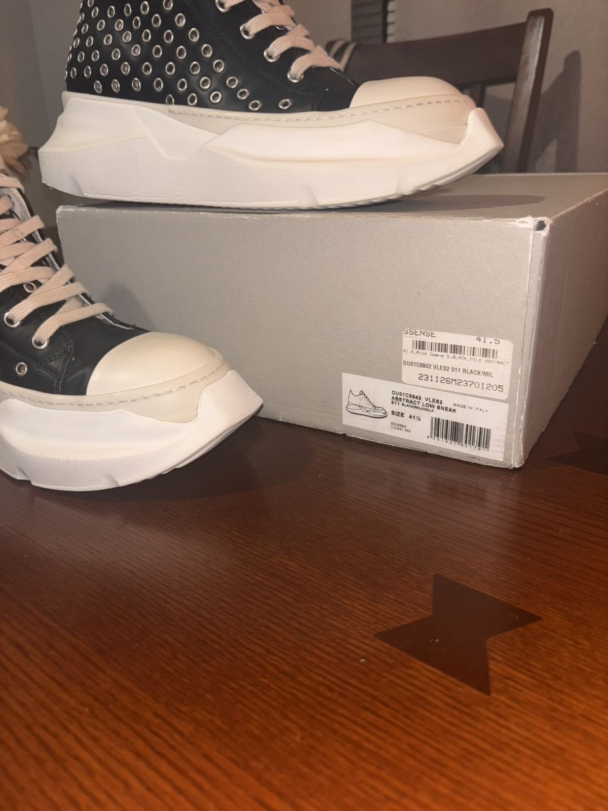 Rick Owens Drkshdw RICK OWENS DRKSHDW Black Edfu Abstract Sneakers Size 41.5 Size US 8.5 / EU 41-42 - 3 Thumbnail