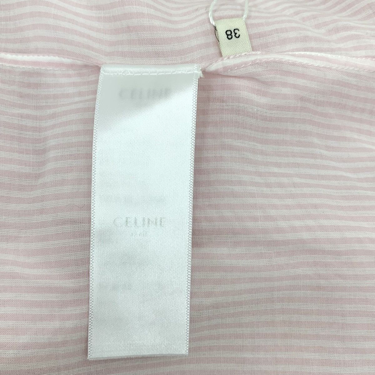 Celine Celine Pink Striped Carriage Long Sleeve Shirt K26WX Size S / US 4 / IT 40 - 8 Thumbnail