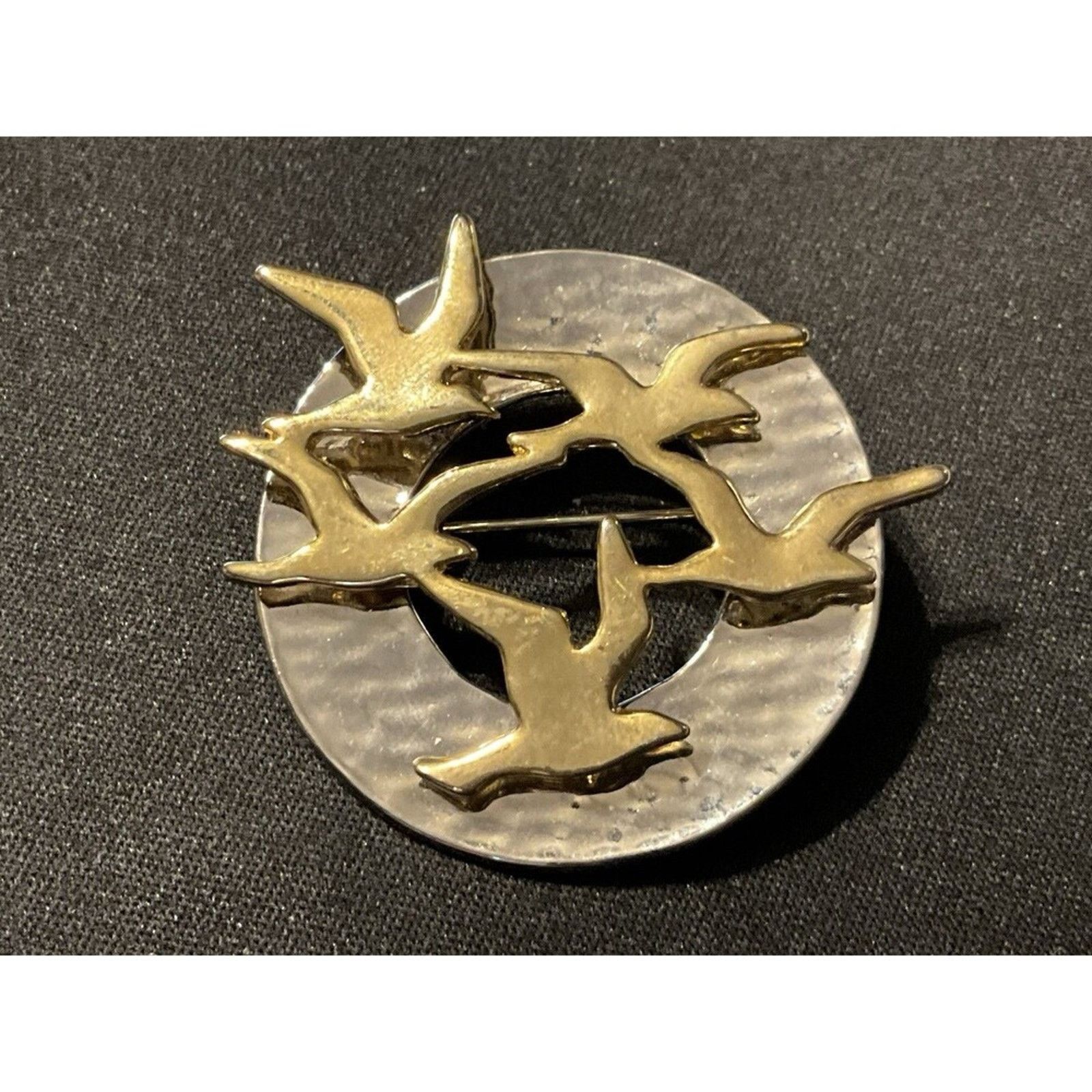 Other Vintage Seagull Gold Tone Over Silver Tone Brooch Size ONE SIZE - 1 Thumbnail