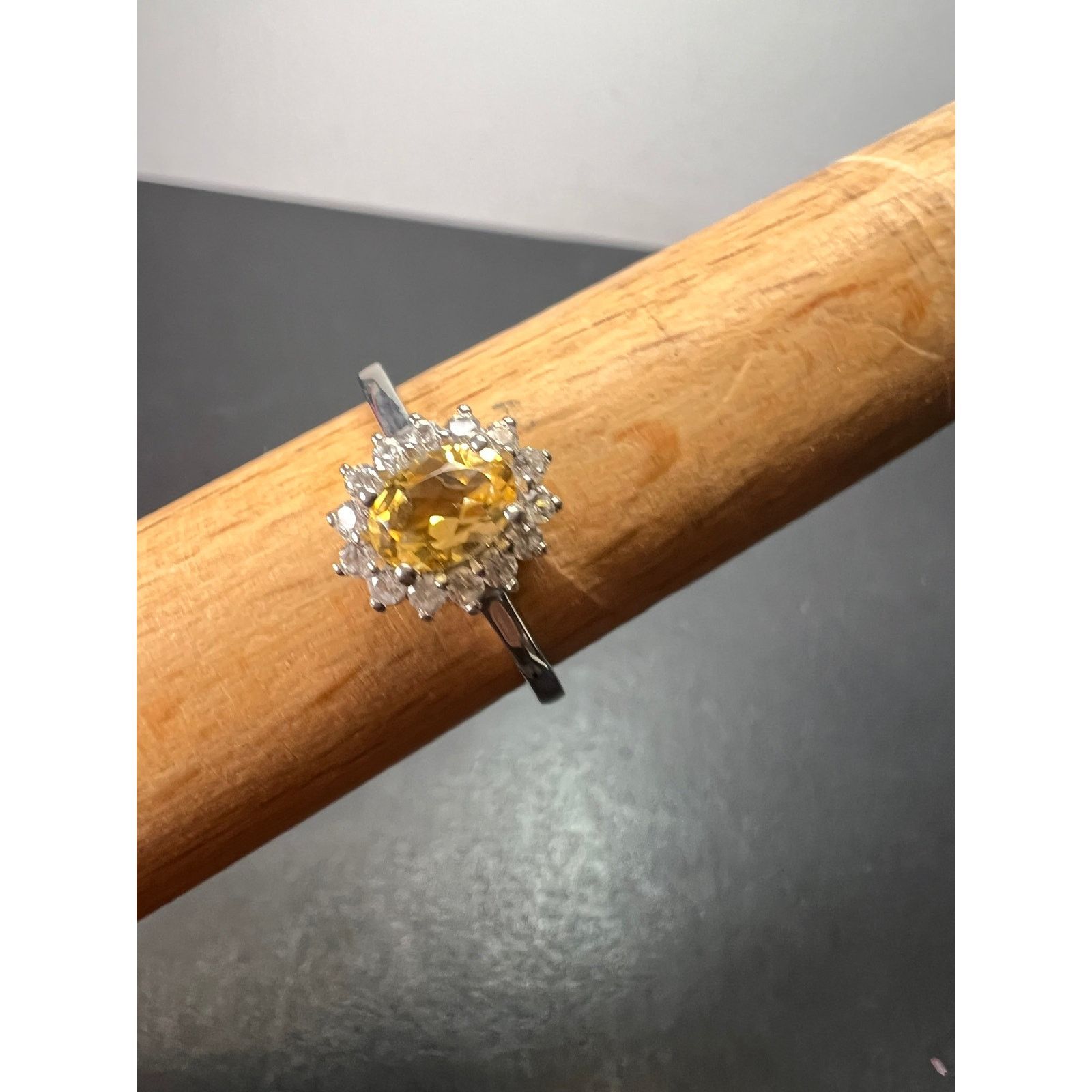 Other NEW Citrine zircon ring in platinum over sterling size 9 Size ONE SIZE - 4 Thumbnail