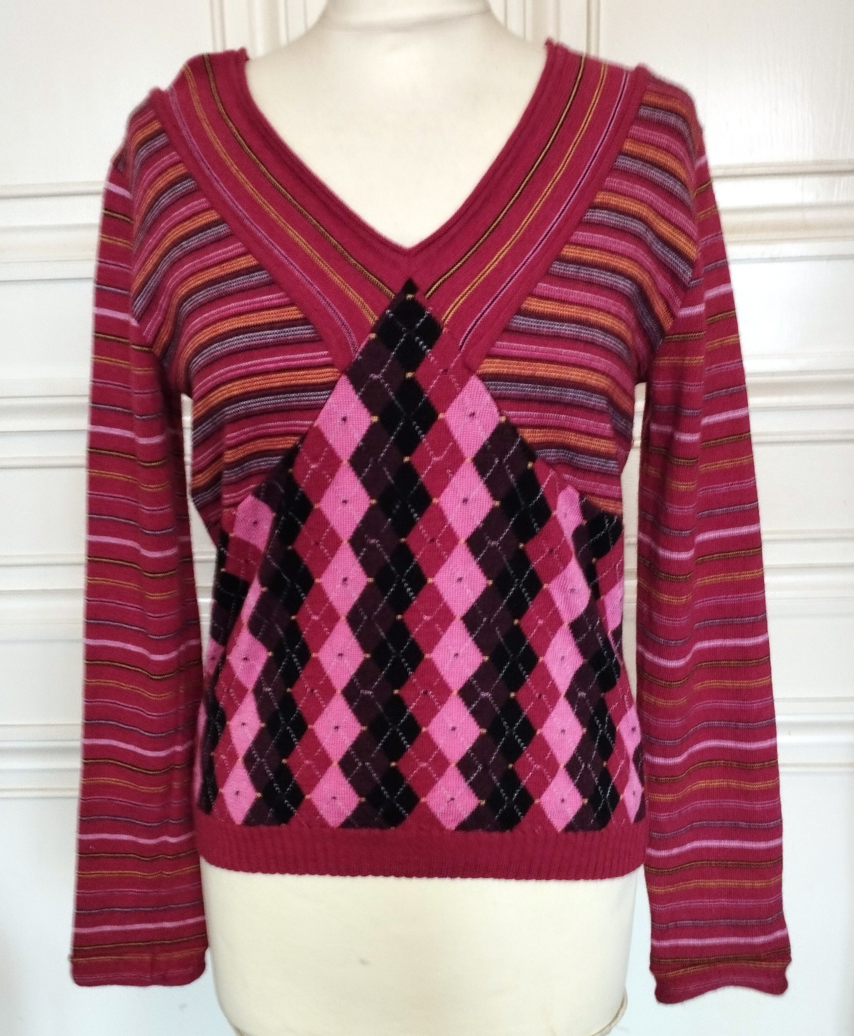 Christian Lacroix Christian Lacroix Pull Damiers Fine Laine T M/L Size L / US 10 / IT 46 - 5 Thumbnail