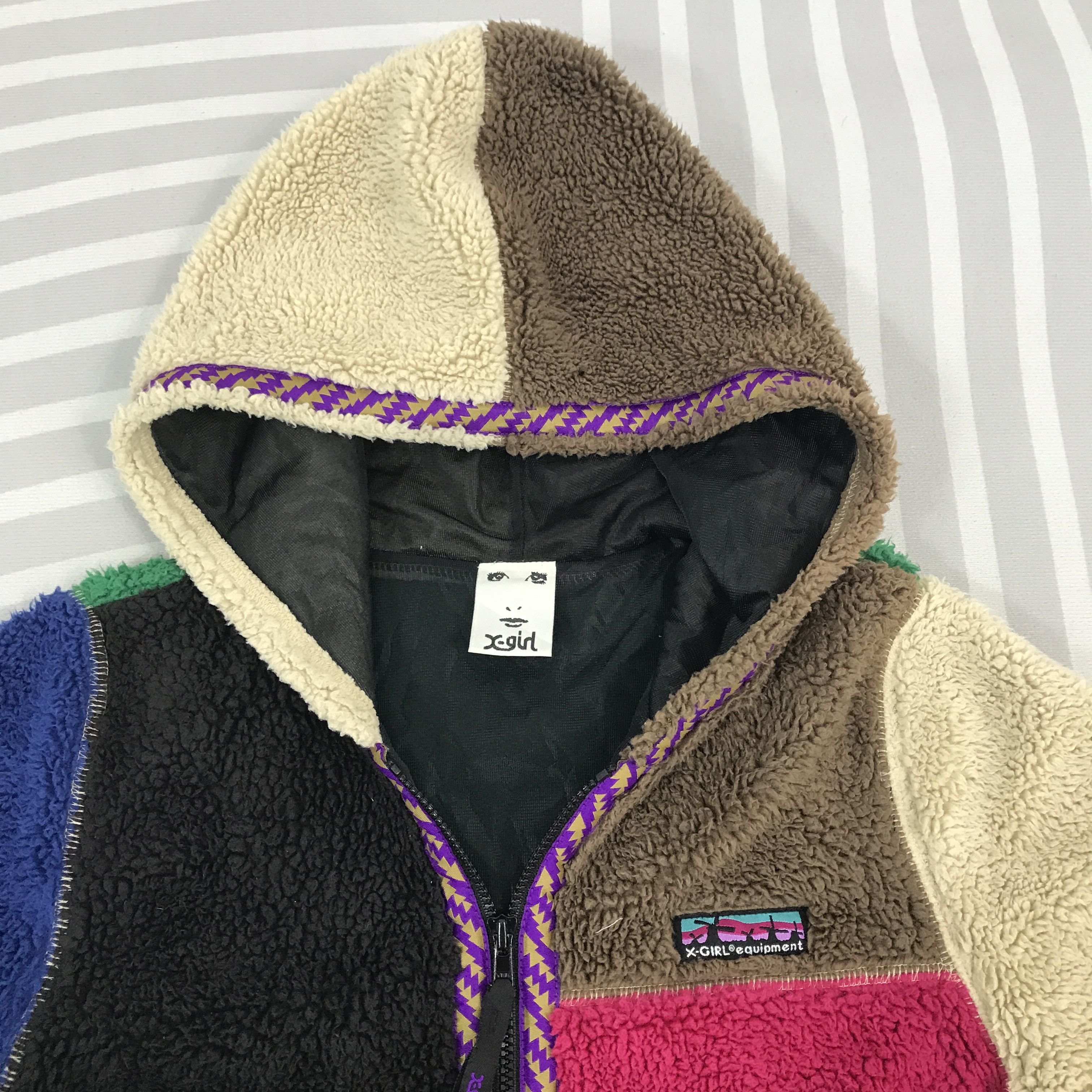 Japanese Brand × Vintage Vintage X-girl multicolour sherpa Jacket Size US S / EU 44-46 / 1 - 8 Thumbnail