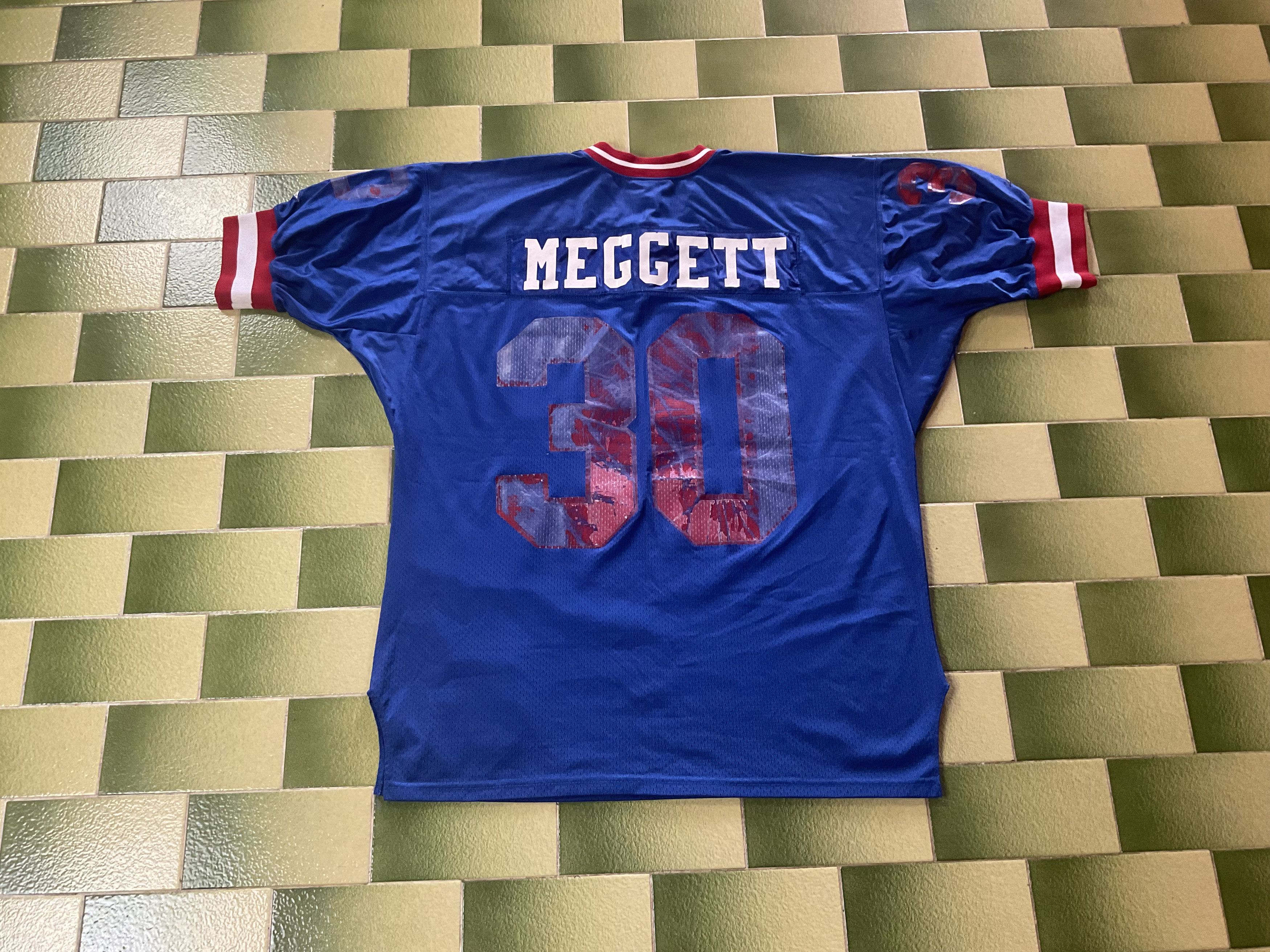 NFL Vintage 90s 75th New York Giants Dave Meggett #30 Jersey Size US XL / EU 56 / 4 - 2 Thumbnail