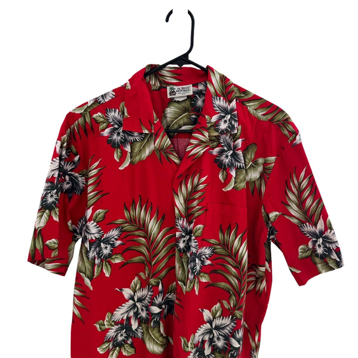 Vintage Red Hawaiian floral button down shirt made in usa Size US L / EU 52-54 / 3 - 1 Thumbnail