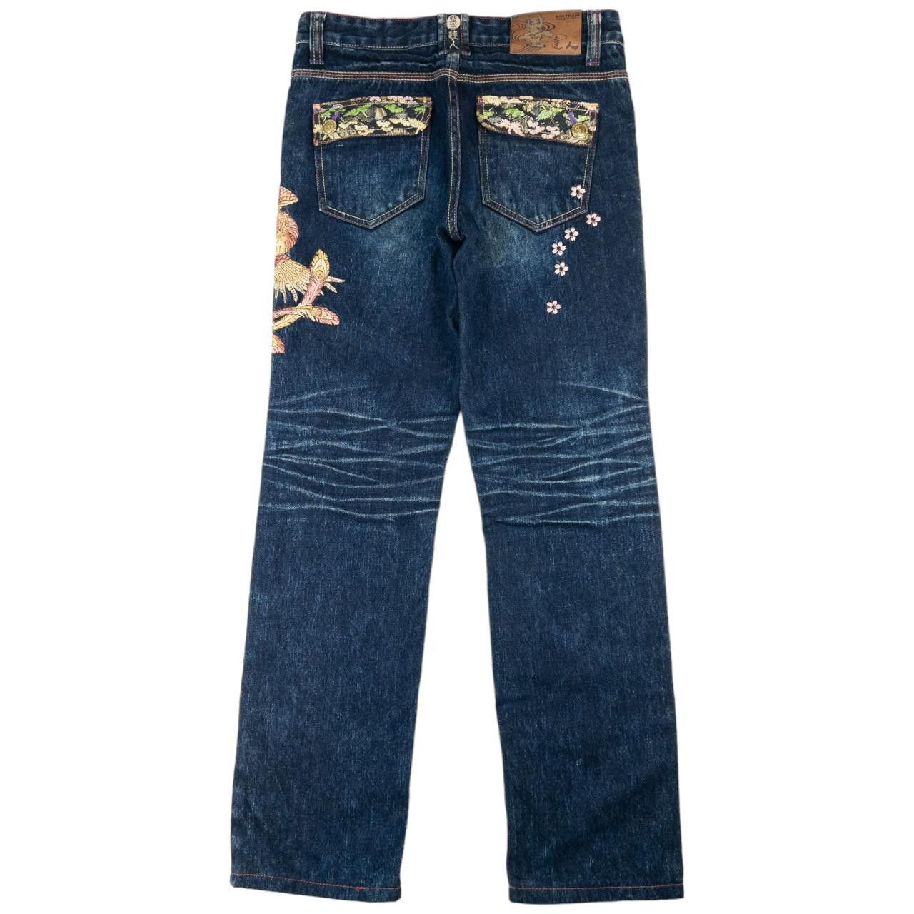 Other Vintage Big Train Japanese Embroidered Denim Jeans Size W31 Size 31" - 3 Thumbnail