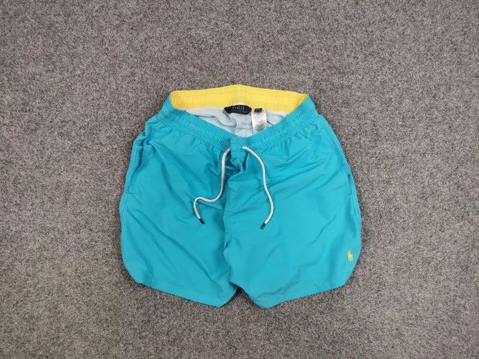 Polo Ralph Lauren Vintage 90's Polo Ralph Lauren Nylon Blue Logo Casual Shorts Size US 36 / EU 52 - 1 Thumbnail