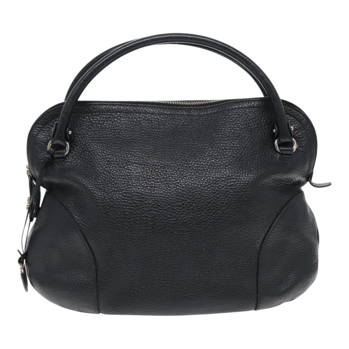 Salvatore Ferragamo Gancini Black Leather Handbag (Pre-Owned) Size ONE SIZE - 1 Thumbnail