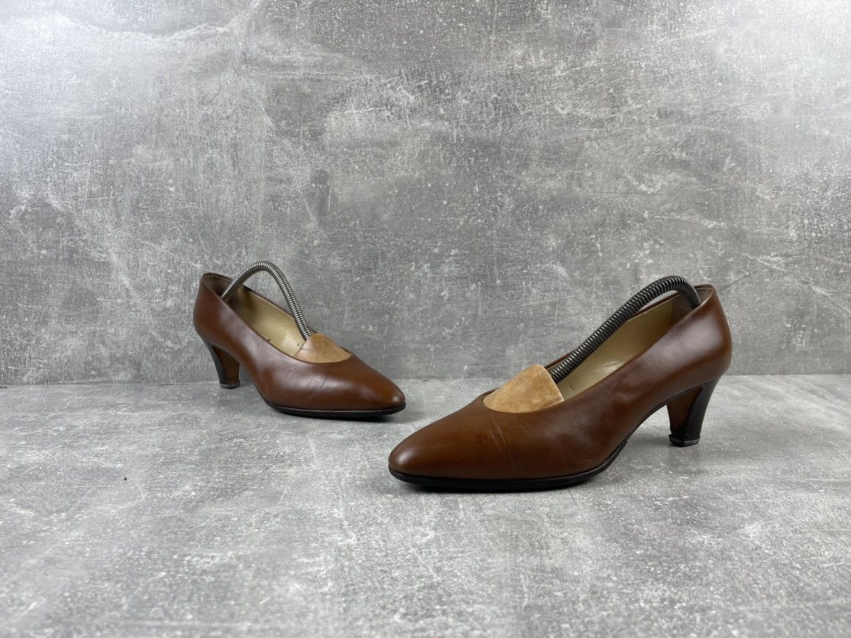 Gucci × Vintage Gucci Vintage Archives Leather Luxury Brown Heels Shoes Size US 8 / IT 38 - 4 Thumbnail
