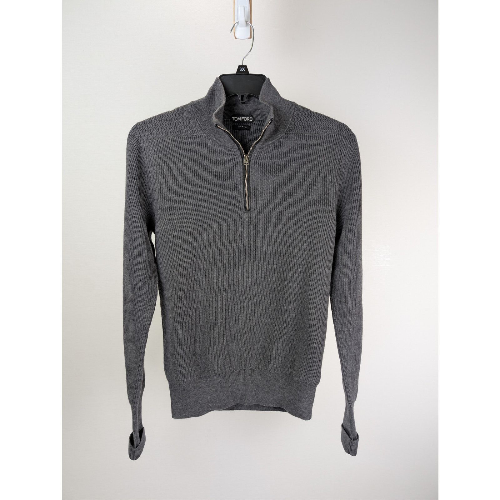 Tom Ford o1rshd1 CC20 Zipper Hi-Neck Sweatshirt in Grey Size US M / EU 48-50 / 2 - 2 Thumbnail