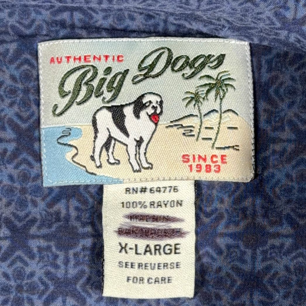 Big Dogs VINTAGE Big Dogs Hawaiian Shirt Adult EXTRA LARGE Blue Rayon Woody Classic Y2K Shirt XL Blue 90s Retro Logo Casual Mens Size US XL / EU 56 / 4 - 4 Thumbnail