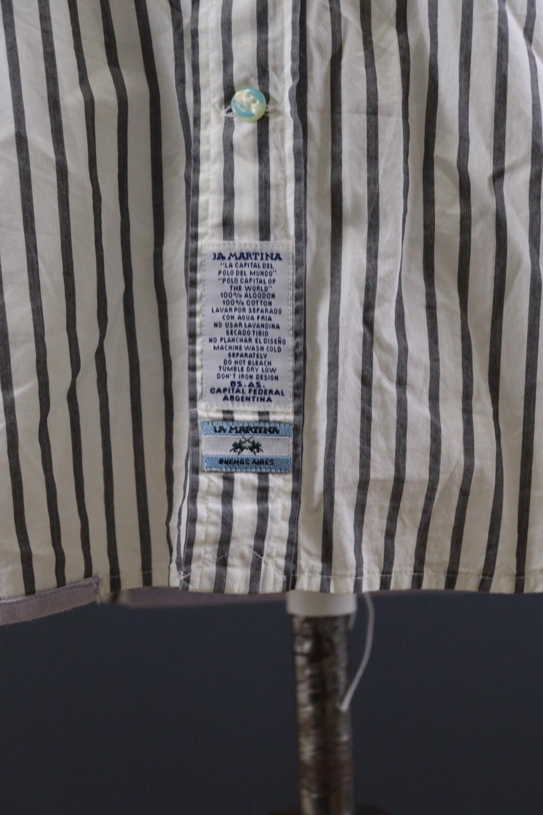 La Martina La Martina Argentina White Stripe Shirt Size L Size US L / EU 52-54 / 3 - 4 Thumbnail