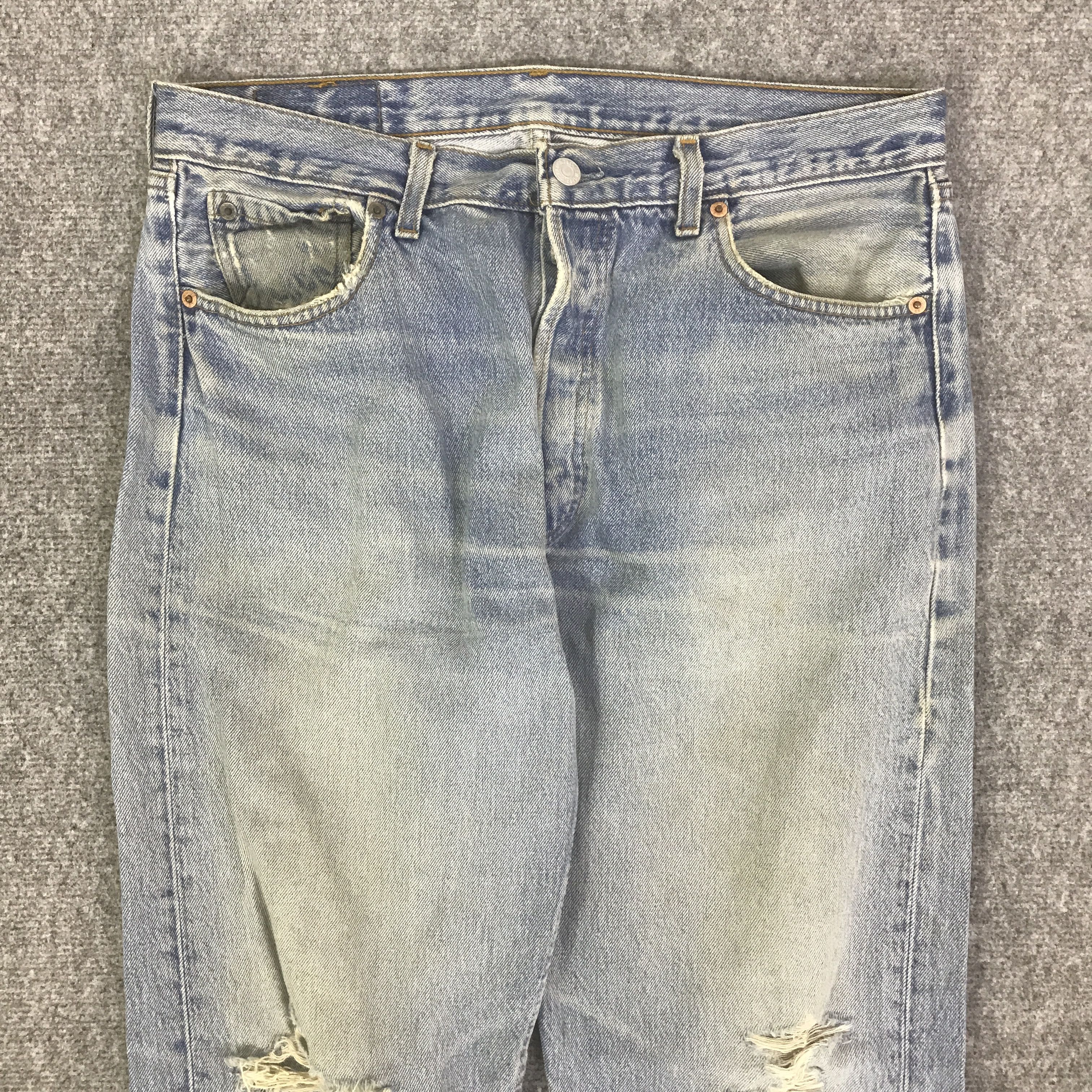 Levi's Vintage Clothing LEVI'S 501 DISTRESSED DENIM JEAN PANTS K129B9 Size US 32 / EU 48 - 2 Thumbnail