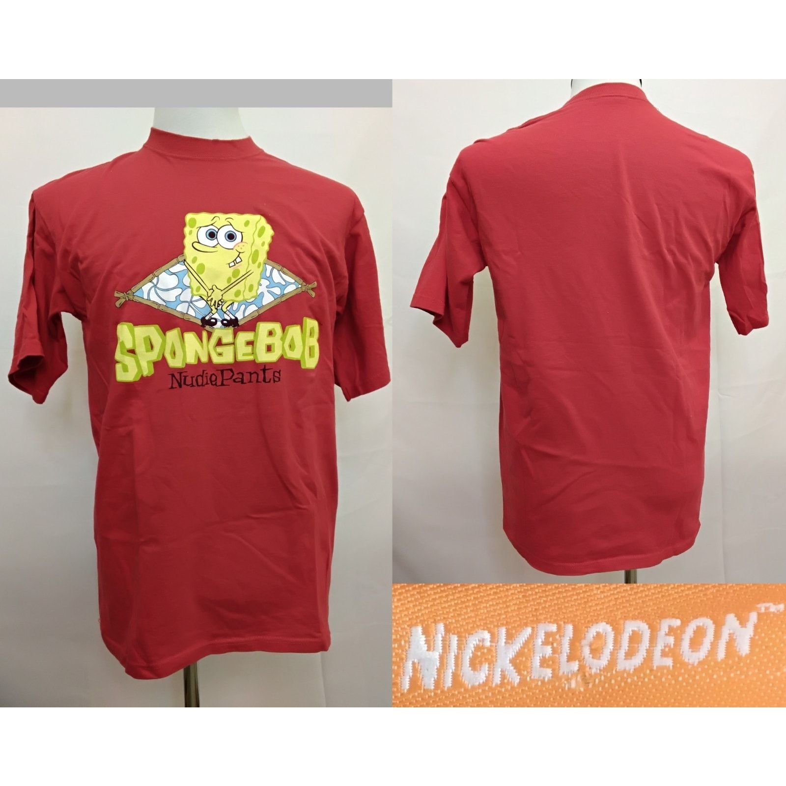 Nickelodeon Spongebob Squarepants Vtg 00's T-Shirt Red Men's L Nudie USA Size US L / EU 52-54 / 3 - 1 Thumbnail