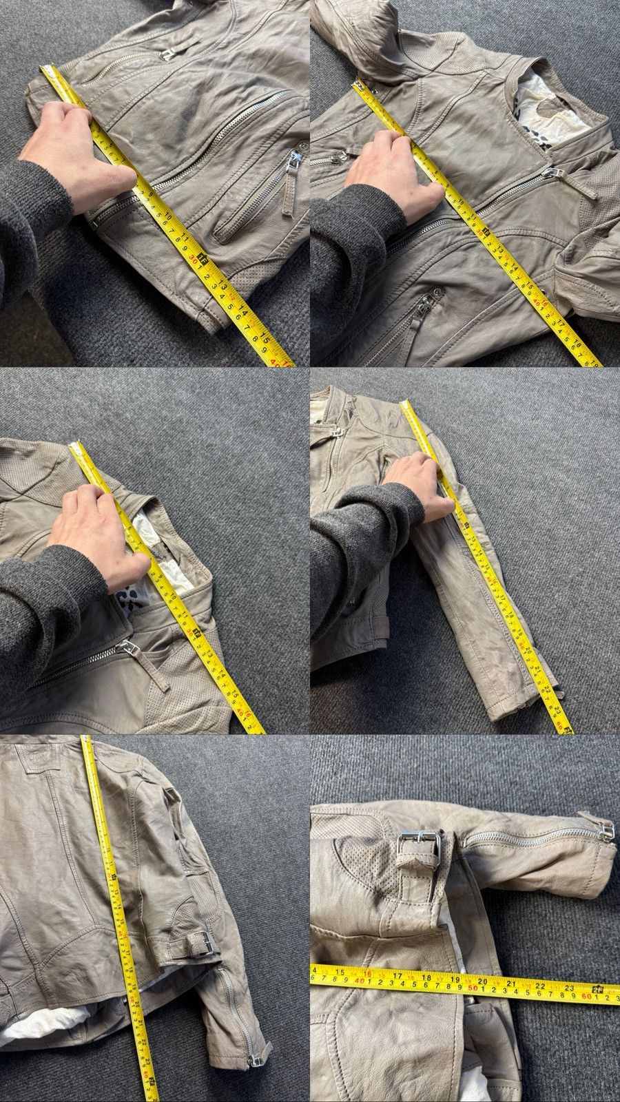 Leather Leather Biker Moto Punk Gipsy Jacket Beige Slim Moto Women S Size S / US 4 / IT 40 - 22 Thumbnail