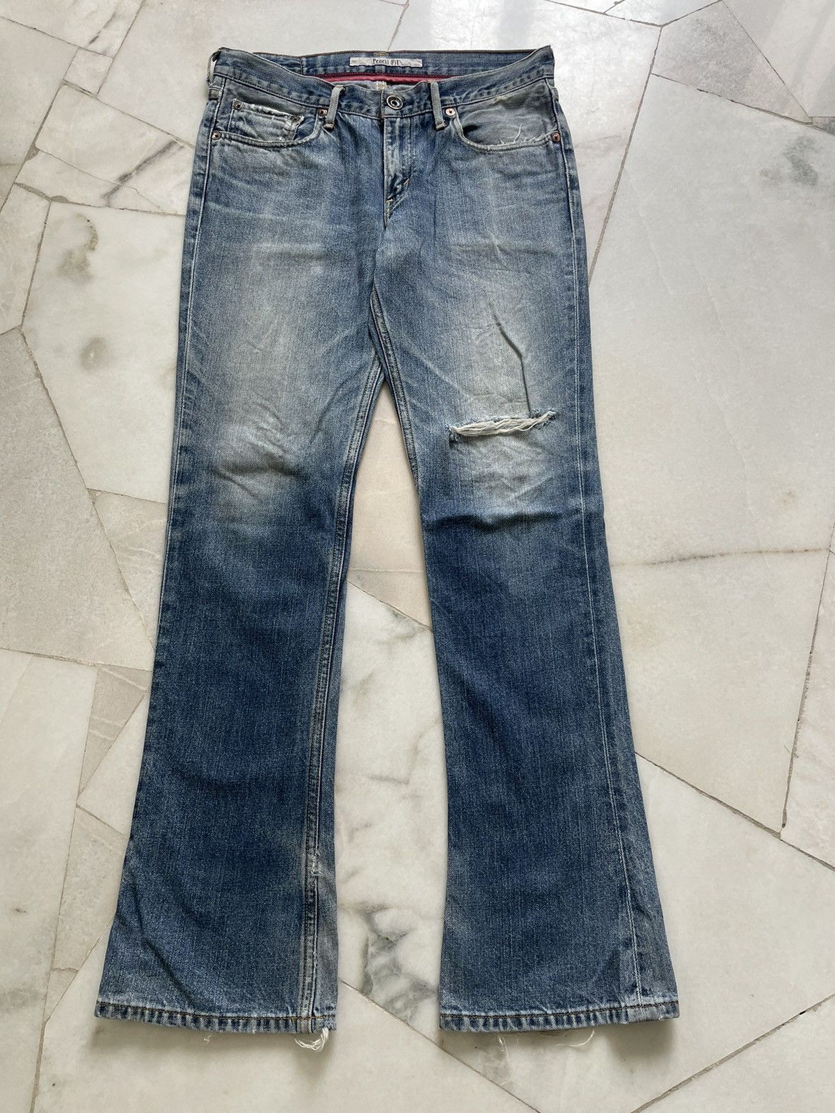 Rare Vintage Levis 607 Pencil Fit Flared Gothic Jeans