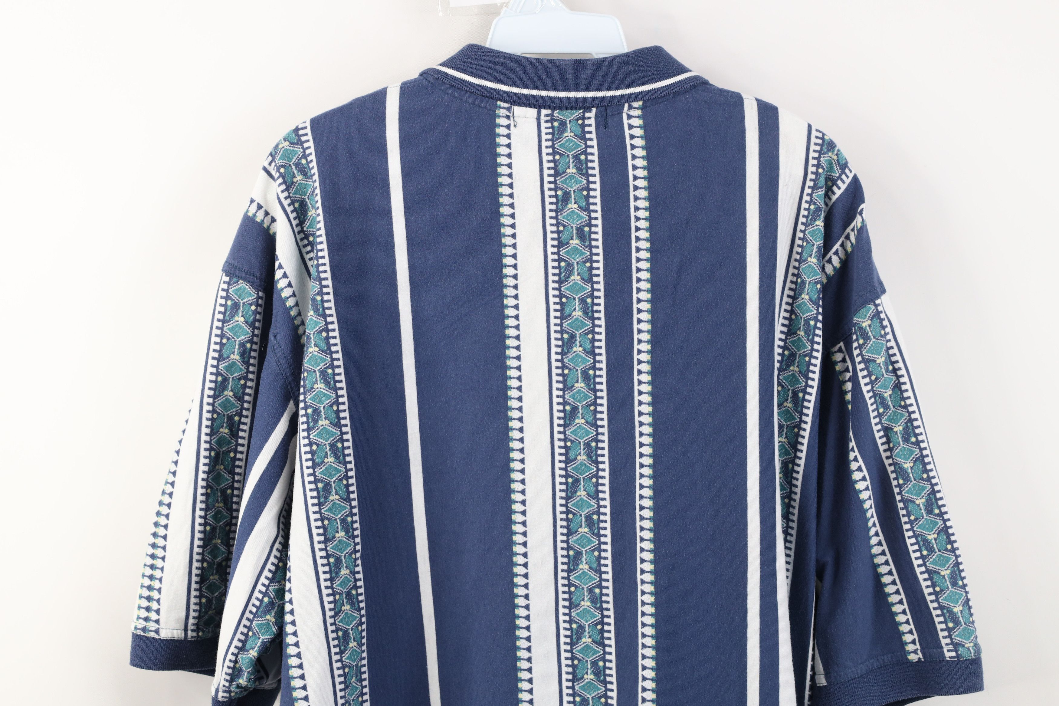Vintage Vintage 90s Streetwear Striped Knit Golf Polo Shirt Size US XL / EU 56 / 4 - 9 Thumbnail