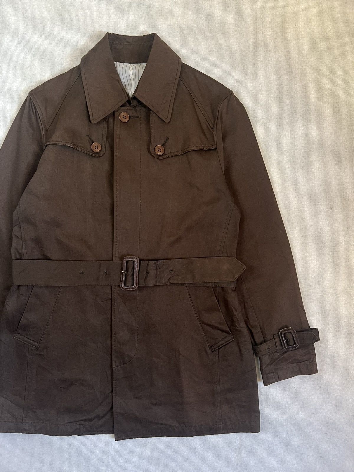 Japanese Brand Vintage TKMIXPICE Cowhide Japanese Designer Brown Coat Size XS / US 0-2 / IT 36-38 - 12 Thumbnail