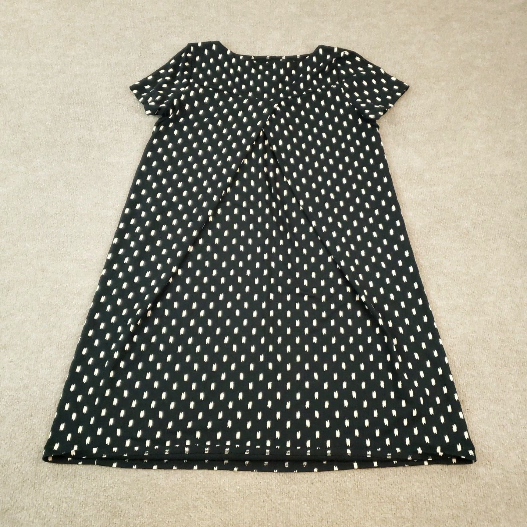 J. Jill J. Jill Dress Womens PS Petites Black White Geometric Flowy Short Sleeve Knee Length Size 28" / US 6 / IT 42 - 7 Thumbnail