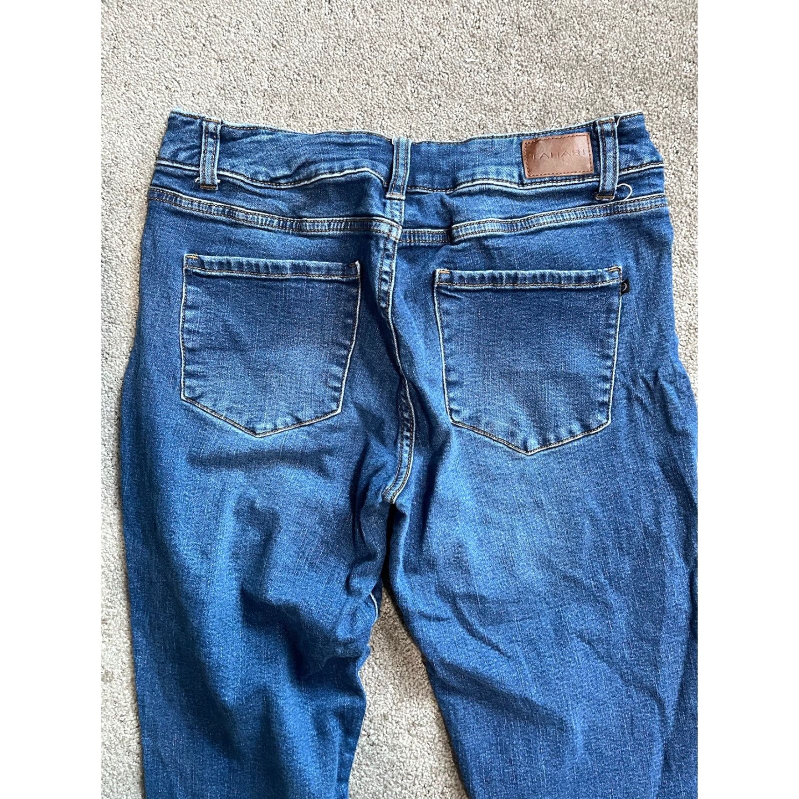 Vintage Tahari Jeans Skinny Kelly Classic Size 12/31 Dark Wash Denim Women’s Size 34" / US 12 / IT 48 - 2 Thumbnail