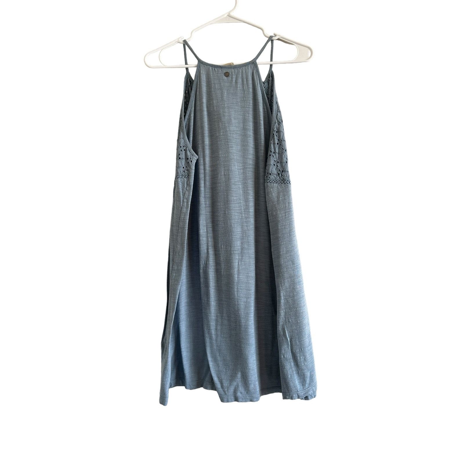 Other Roxy Blue Cotton V-Neck Embroidered Sleeveless Mini Dress Size M / US 6-8 / IT 42-44 - 9 Thumbnail